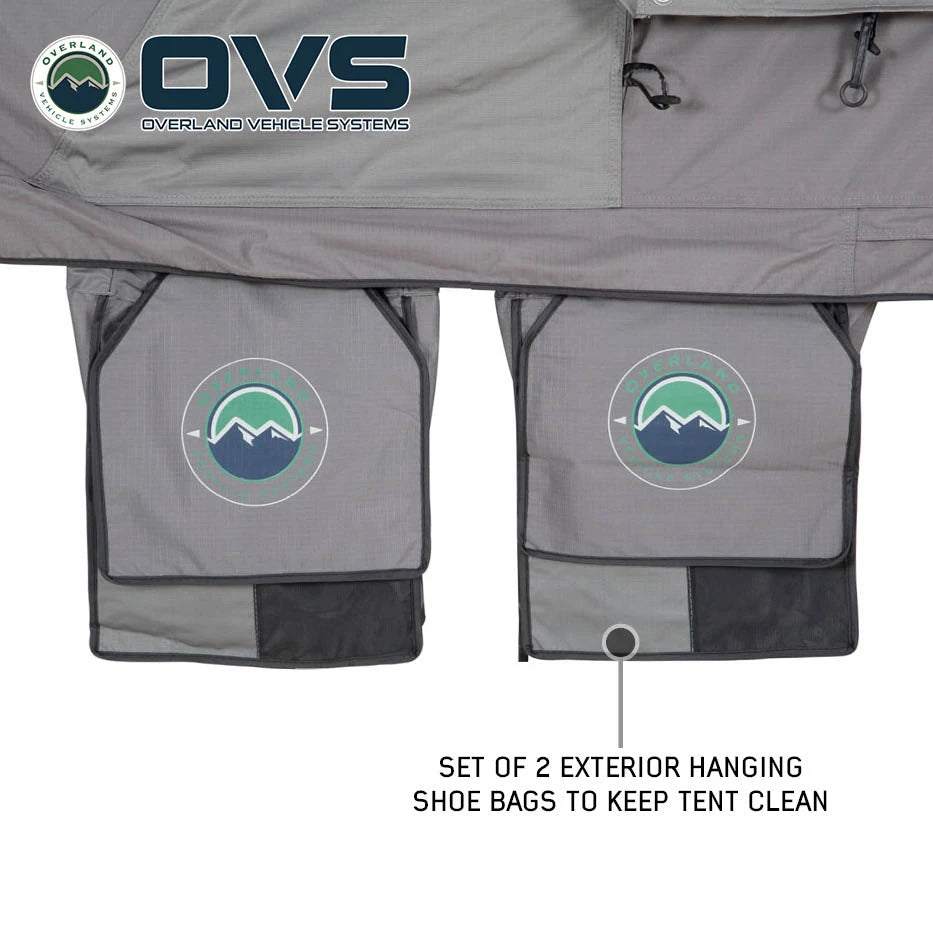 OVS HD Nomadic Extended Soft Shell Roof Top Tent, Grey Body & Green Rainfly