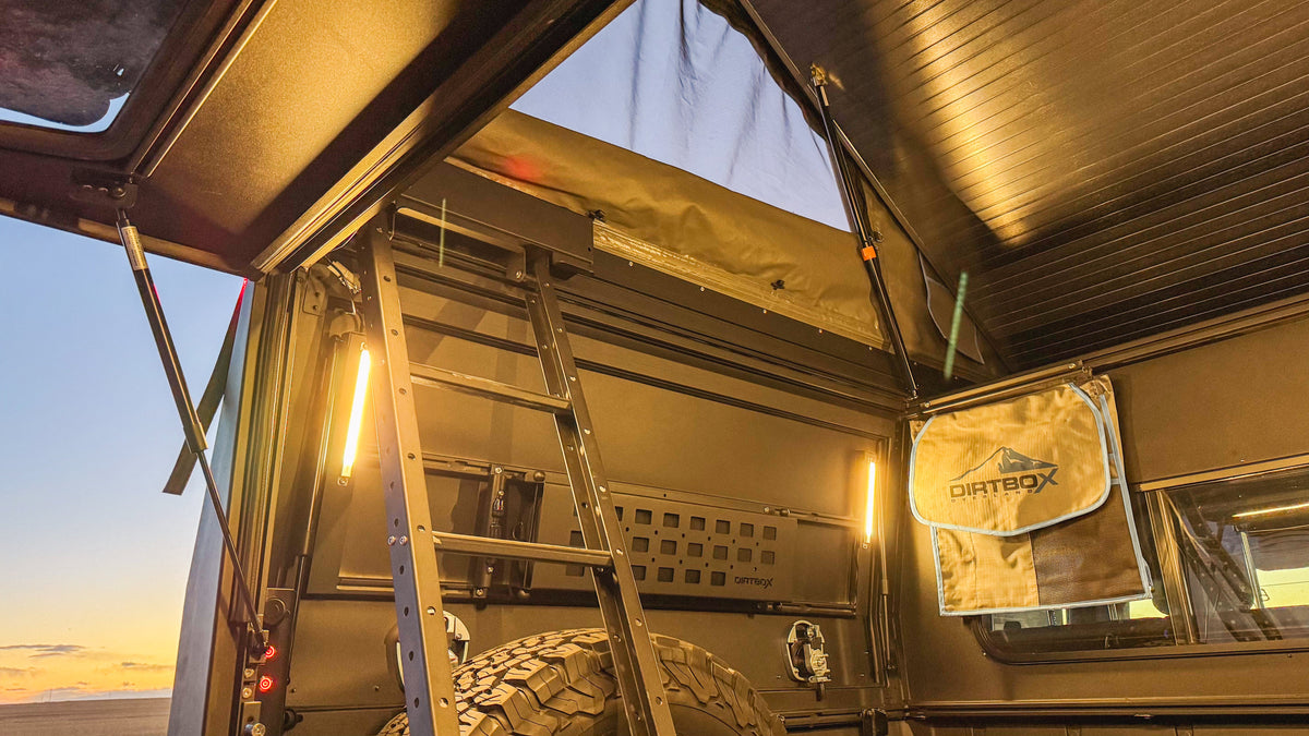 Dirtbox Canopy Camper – Modular Truck Camper Shell / Topper for Mid-Size & Full-Size Trucks (Tacoma, Rivian, Tundra, F-150, Quatermaster, Gladiator, Ram, Silverado)