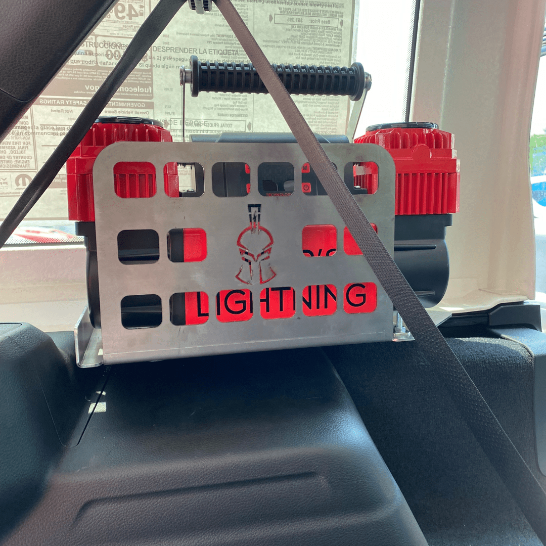 Thor's Lightning Refuge MOLLE Portable Air Compressor Storage Mount for Jeep Wrangler JLU 4-Door Hard Top 2018-2026