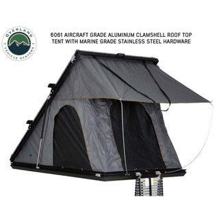 OVS HD Mamba 3 Person Clam Shell Aluminum Hard Shell Roof Top Tent, Grey Body & Green Trim - Spirit of 1876 - OVS