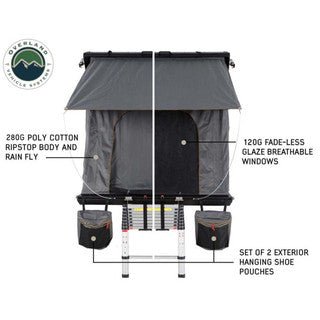 OVS HD Mamba 3 Person Clam Shell Aluminum Hard Shell Roof Top Tent, Grey Body & Green Trim - Spirit of 1876 - OVS
