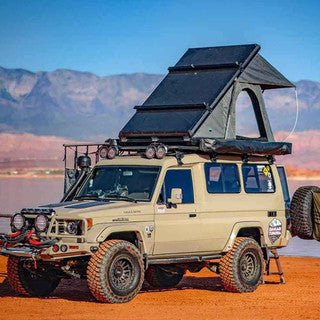 OVS HD Mamba 3 Person Clam Shell Aluminum Hard Shell Roof Top Tent, Grey Body & Green Trim - Spirit of 1876 - OVS