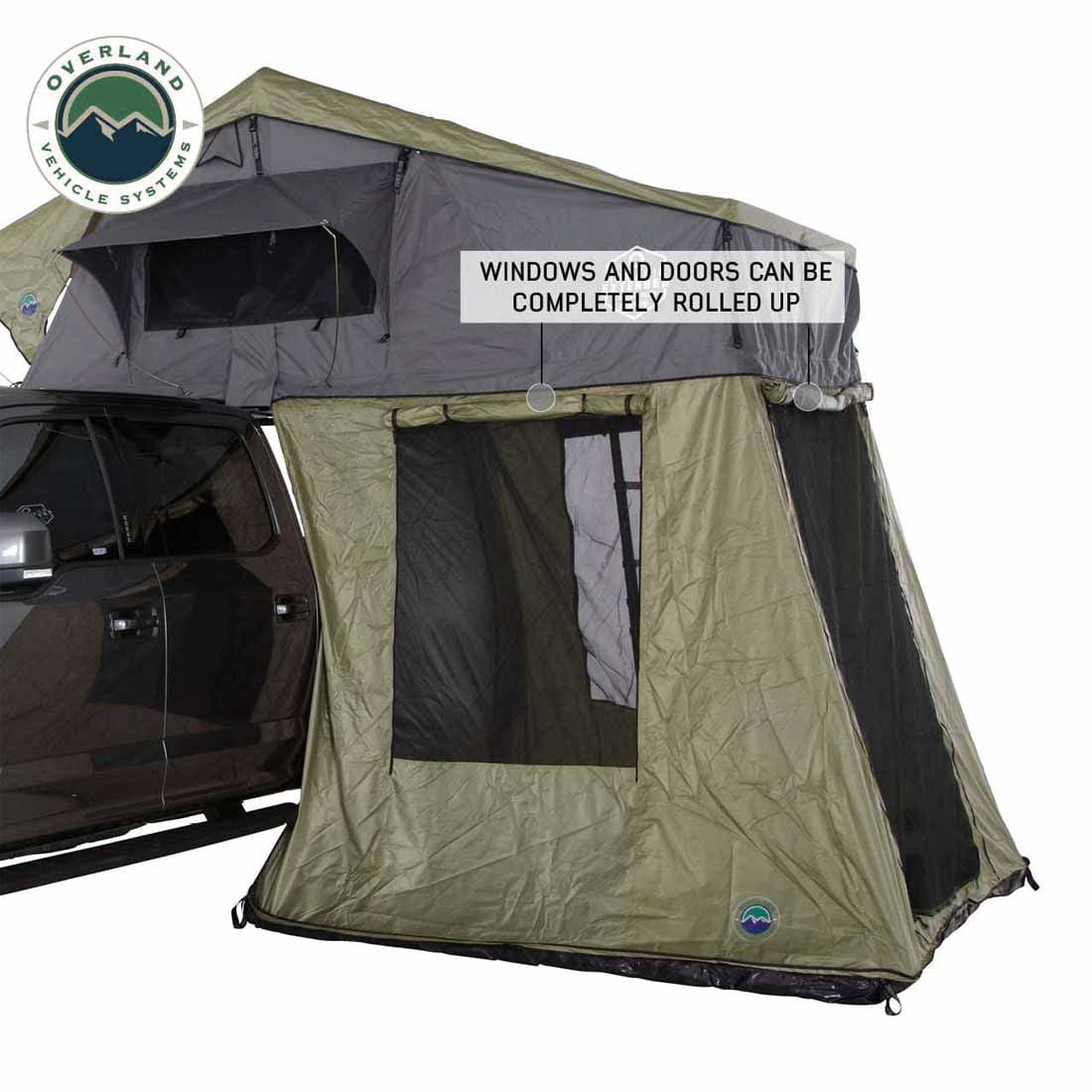 OVS HD Nomadic 3 Roof Top Tent Annex Green Base With Black Floor & Travel Cover