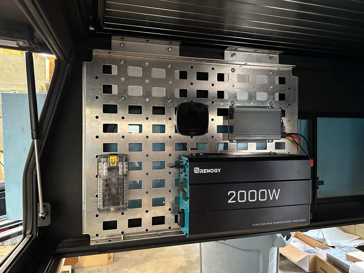 Front Molle Panel – Mount Controllers, Inverters & Organize Gear in Your Truck or Canopy Camper