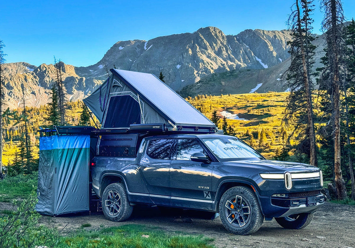 Dirtbox Canopy Camper – Modular Truck Camper Shell / Topper for Mid-Size & Full-Size Trucks (Tacoma, Rivian, Tundra, F-150, Quatermaster, Gladiator, Ram, Silverado)