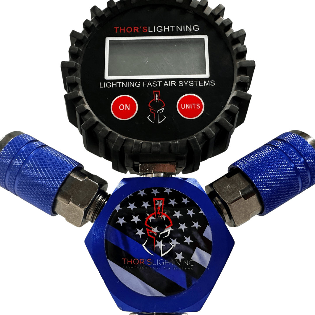 Thor's Lightning Thor's Hammer Air Compressor Hose Manifold Thin Blue Line Edition - Spirit of 1876Thor's Lightning Air Systems