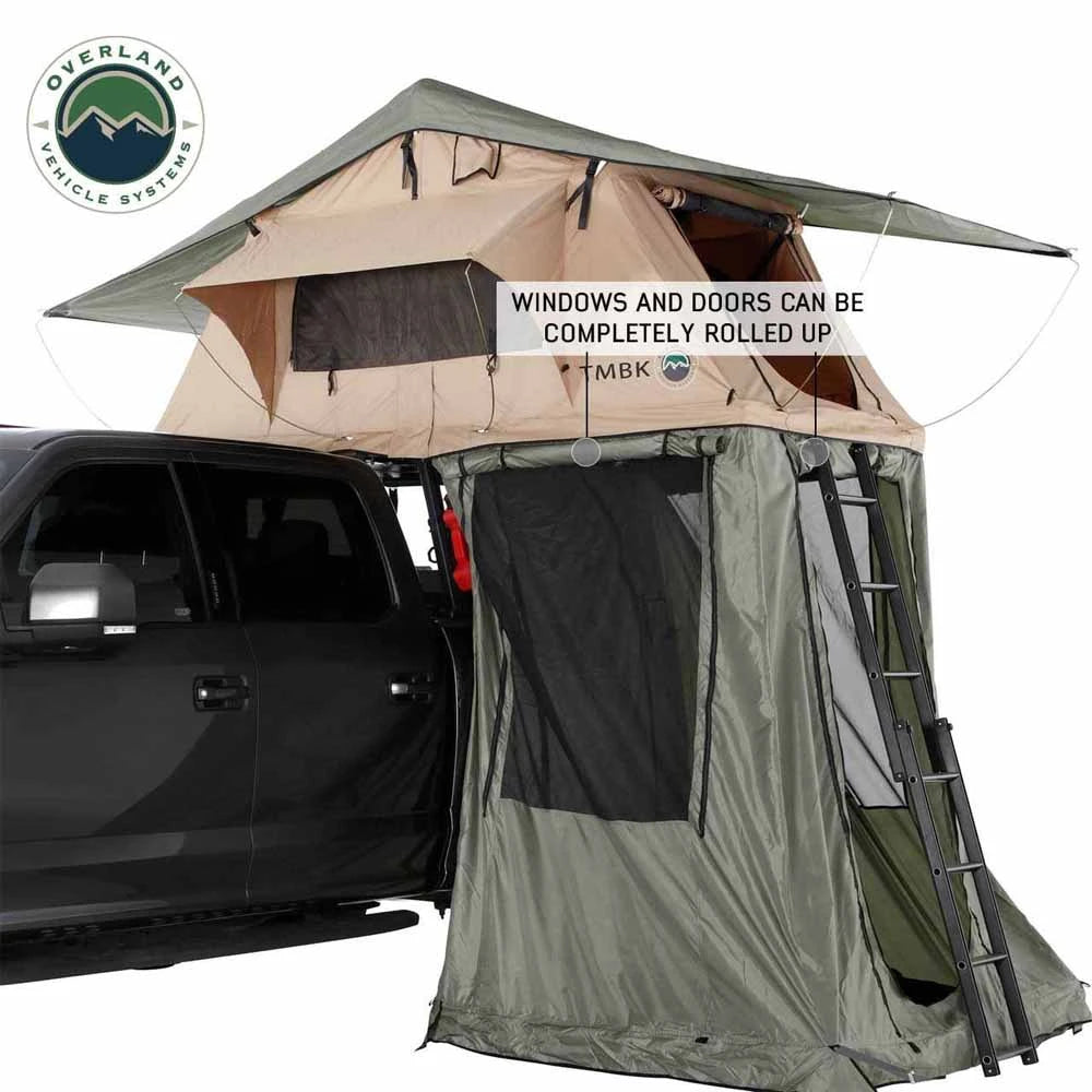OVS LD TMBK Roof Top Tent Annex Green Base With Black Floor & Travel Cover