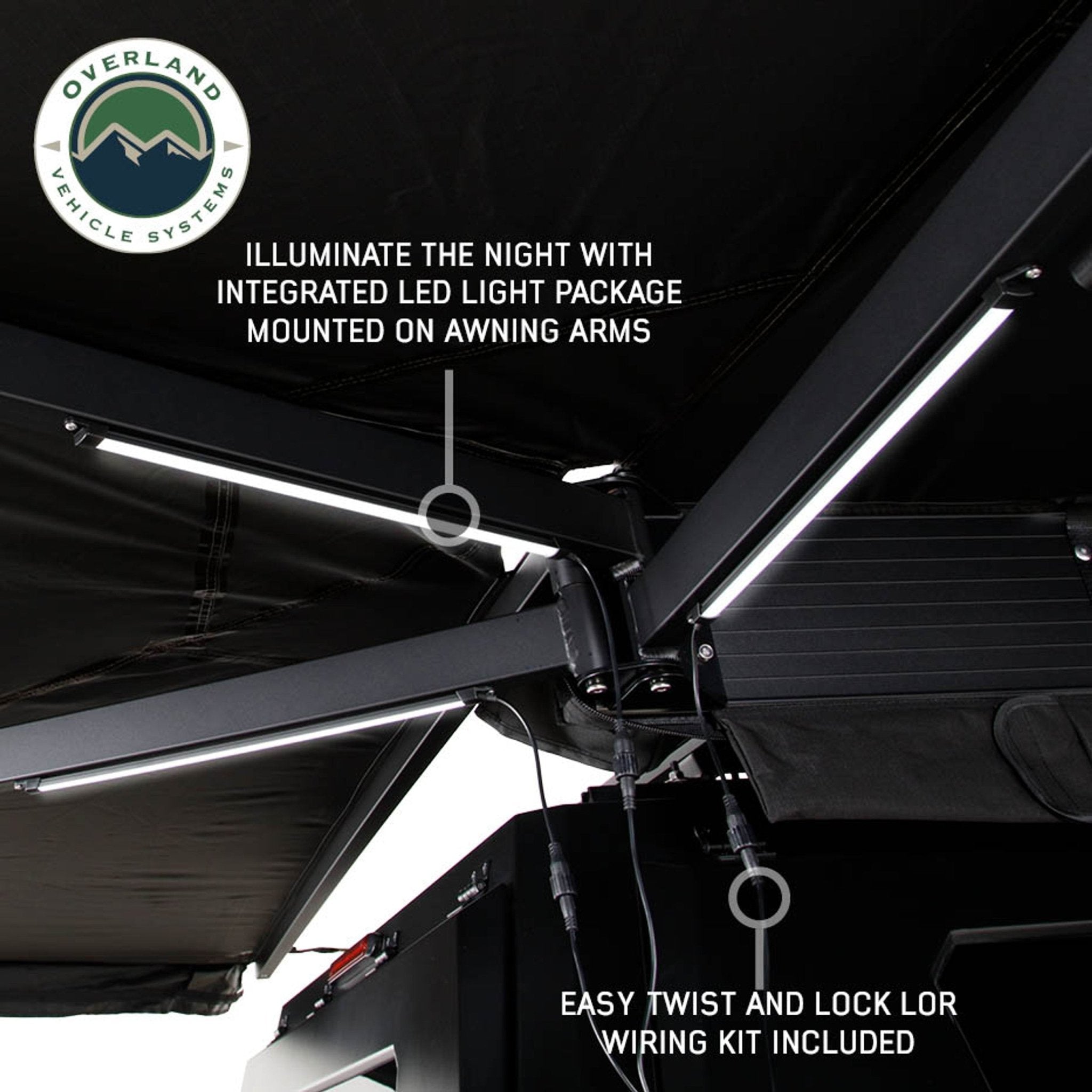 XD Nomadic 270 Degree Awning W/Lights & Black Out - Black Body, Grey Trim & Black Travel Cover - Spirit of 1876OVS