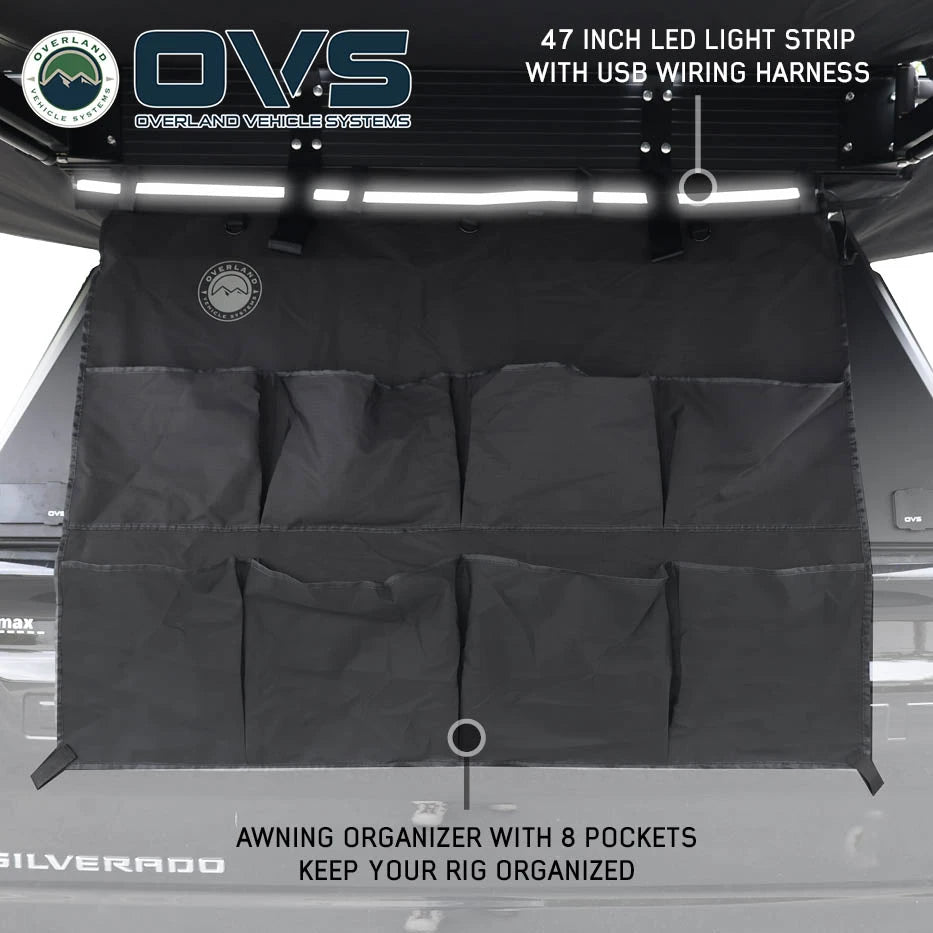 OVS XD Nomadic 315 Degree Awning - Black Fabric and Travel Cover
