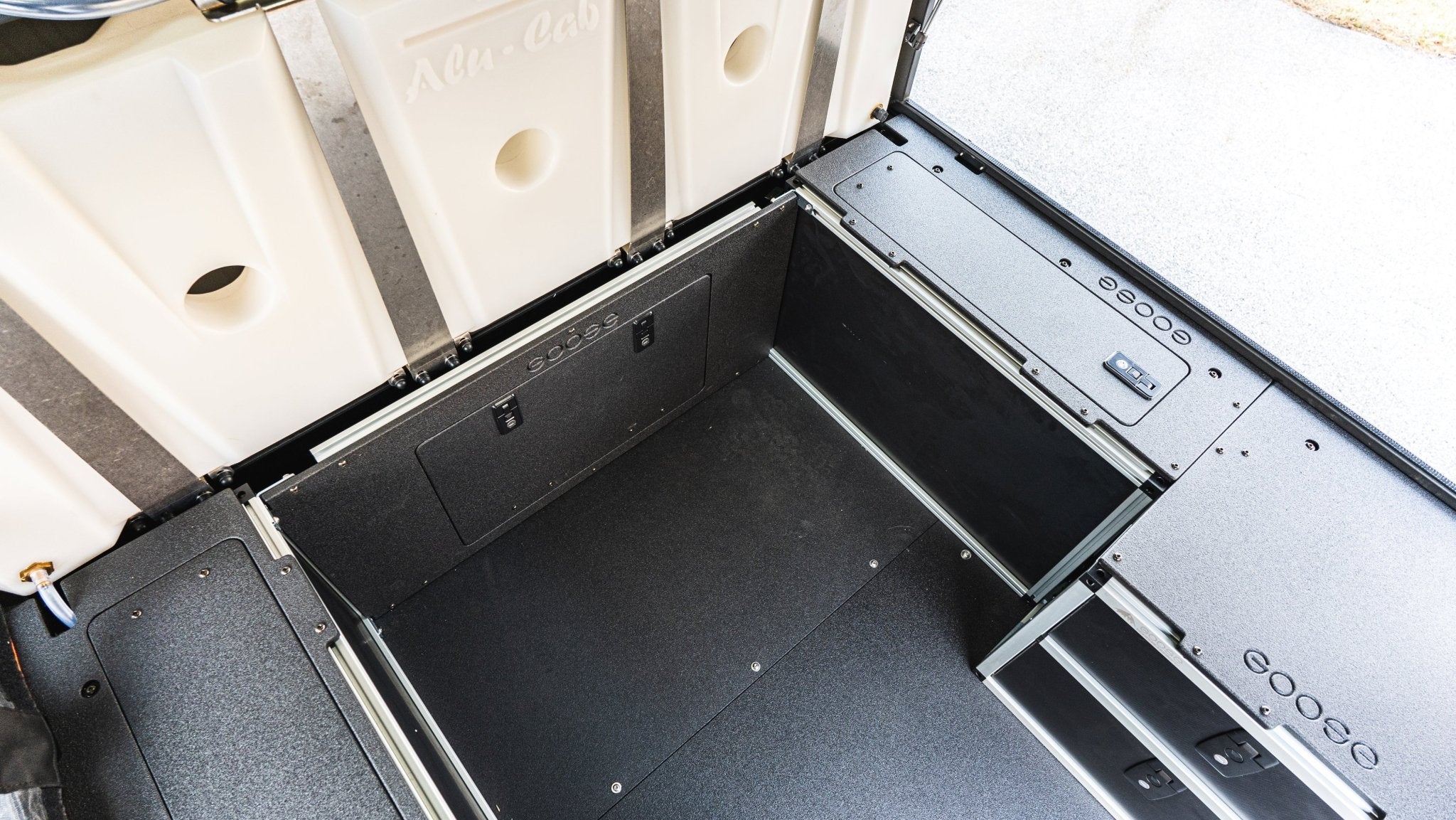 Alu - Cab Alu - Cabin Canopy Camper - Toyota Tundra 2007 - 2021 2nd and 2.5 Gen. - Front Utility Module - 5'5" Bed - Spirit of 1876 - Goose Gear