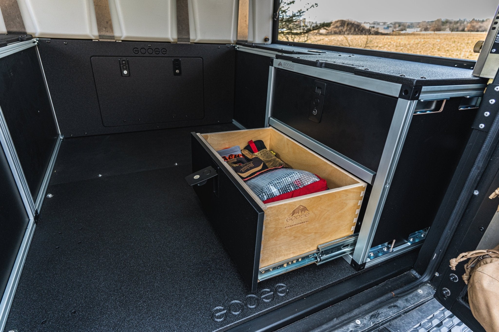 Alu - Cab Canopy Camper V2 - Ford Ranger 2019 - 2023 4th Gen. - Rear Double Drawer Module - 5' Bed - Spirit of 1876 - Goose Gear