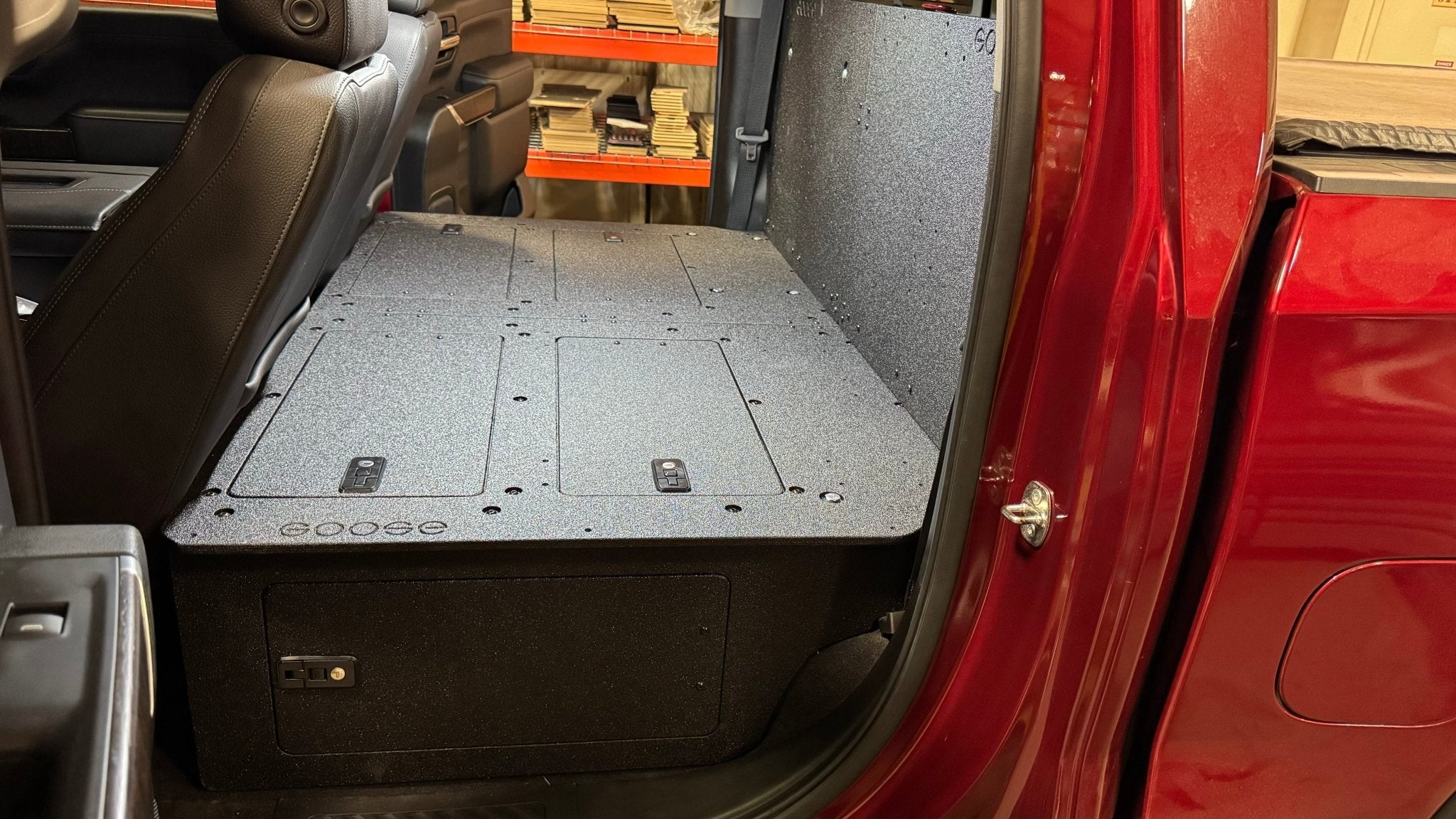 CHEVY - SILVERADO - 4TH GEN - GMC - SIERRA - 2019 - PRESENT - 5TH GEN - EXPLORE SERIES - CREW CAB - SEAT DELETE PLATE SYSTEM - SECOND ROW - 100% - Spirit of 1876 - Goose Gear