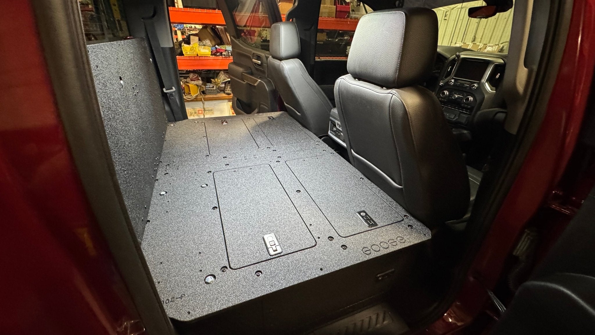 CHEVY - SILVERADO - 4TH GEN - GMC - SIERRA - 2019 - PRESENT - 5TH GEN - EXPLORE SERIES - CREW CAB - SEAT DELETE PLATE SYSTEM - SECOND ROW - 100% - Spirit of 1876 - Goose Gear