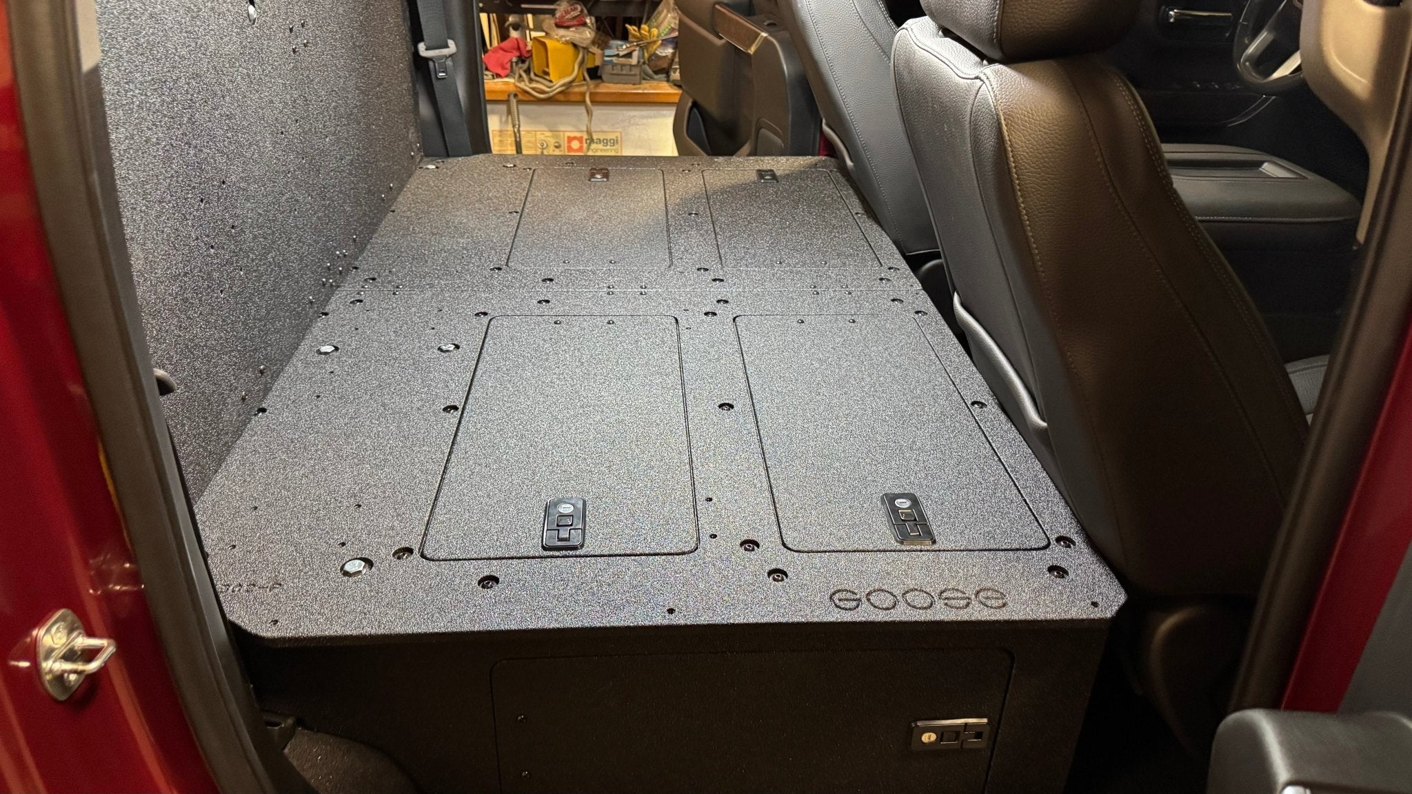 CHEVY - SILVERADO - 4TH GEN - GMC - SIERRA - 2019 - PRESENT - 5TH GEN - EXPLORE SERIES - CREW CAB - SEAT DELETE PLATE SYSTEM - SECOND ROW - 100% - Spirit of 1876 - Goose Gear