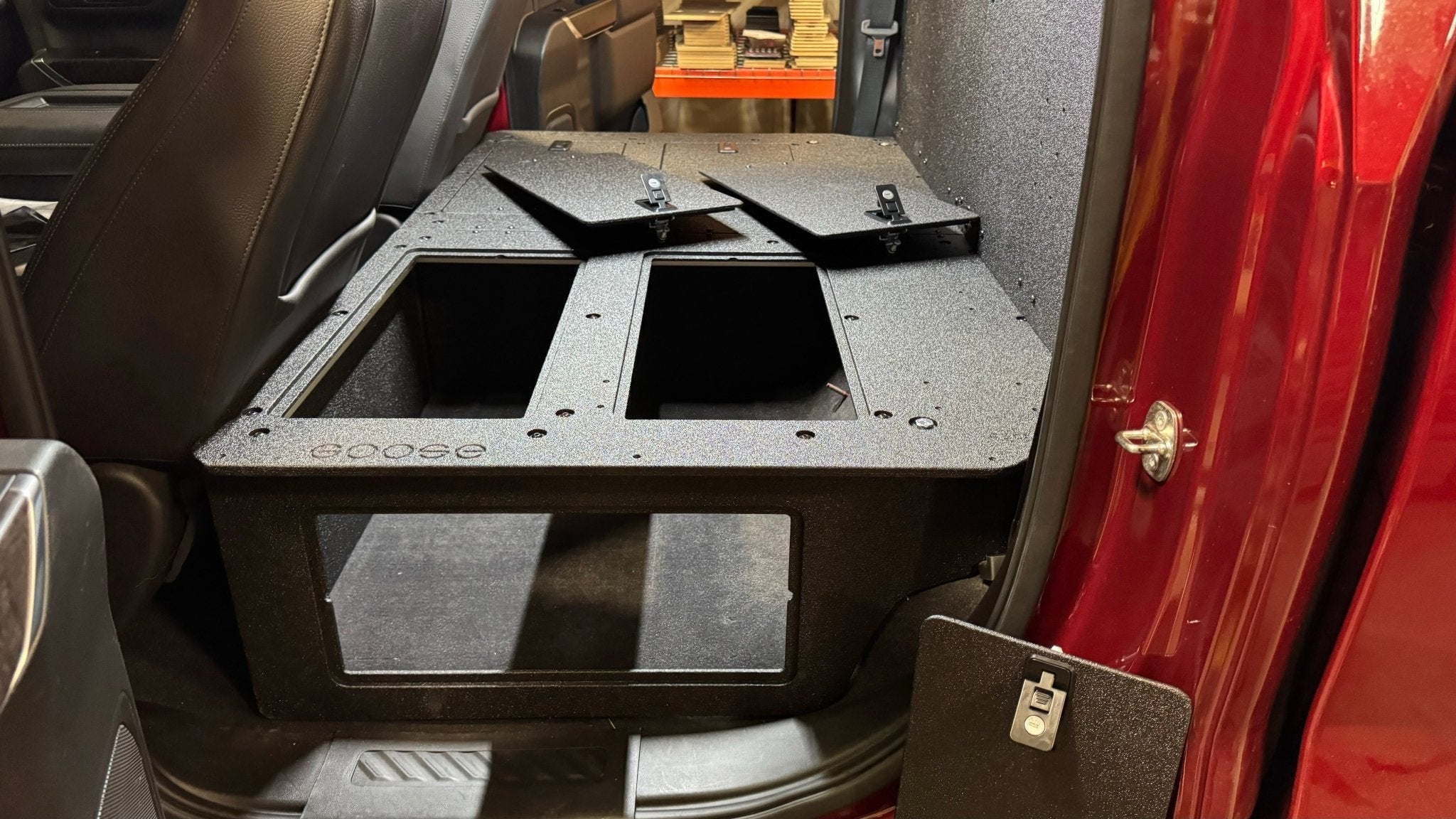 CHEVY - SILVERADO - 4TH GEN - GMC - SIERRA - 2019 - PRESENT - 5TH GEN - EXPLORE SERIES - CREW CAB - SEAT DELETE PLATE SYSTEM - SECOND ROW - 100% - Spirit of 1876 - Goose Gear