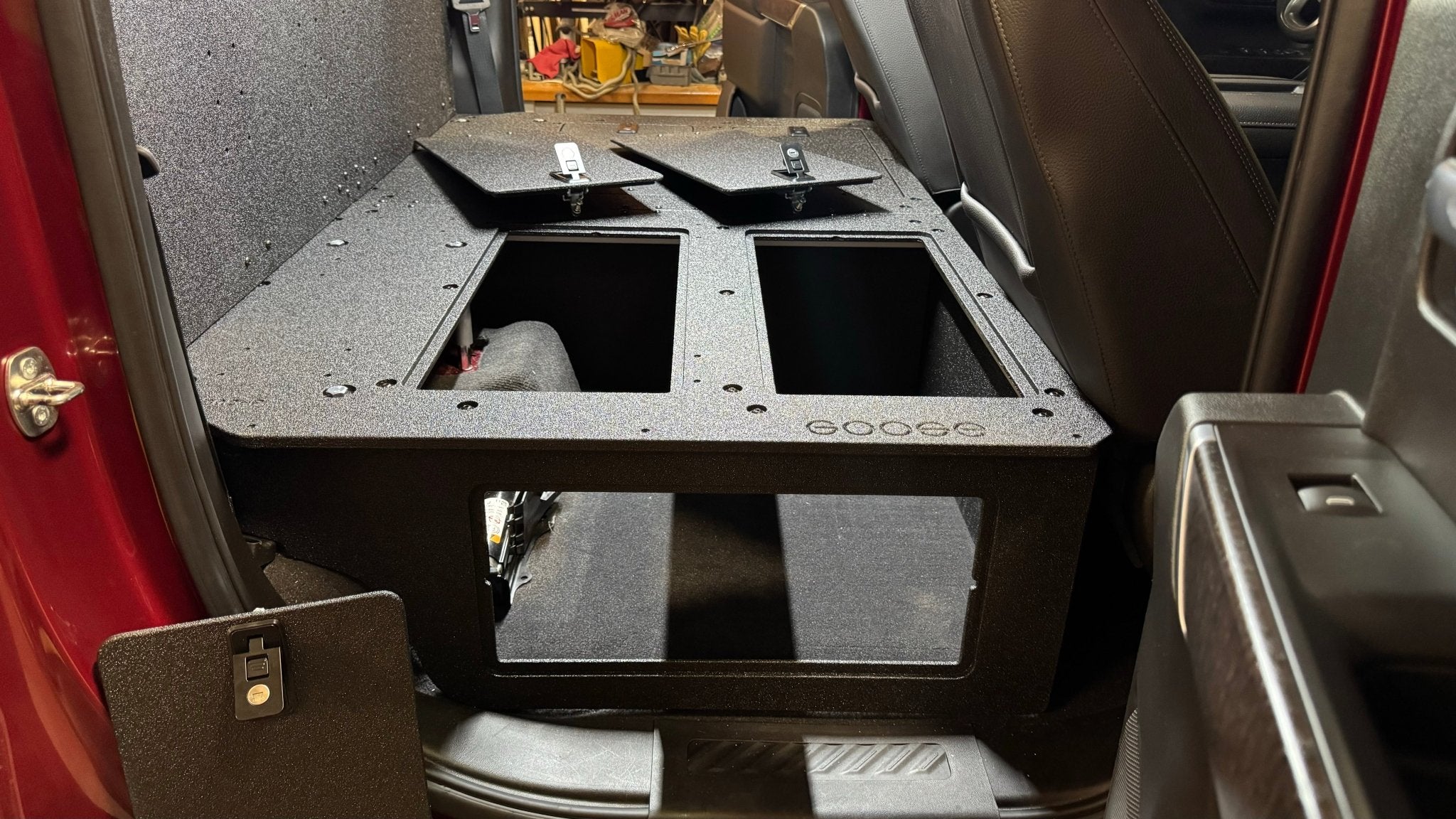 CHEVY - SILVERADO - 4TH GEN - GMC - SIERRA - 2019 - PRESENT - 5TH GEN - EXPLORE SERIES - CREW CAB - SEAT DELETE PLATE SYSTEM - SECOND ROW - 100% - Spirit of 1876 - Goose Gear