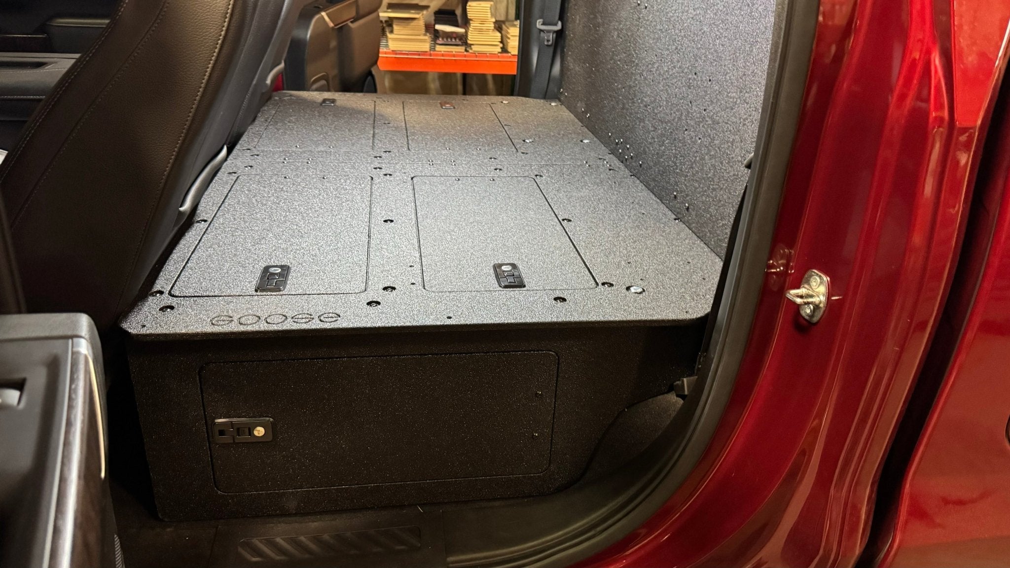 CHEVY - SILVERADO - 4TH GEN - GMC - SIERRA - 2019 - PRESENT - 5TH GEN - EXPLORE SERIES - CREW CAB - SEAT DELETE PLATE SYSTEM - SECOND ROW - 100% - Spirit of 1876 - Goose Gear