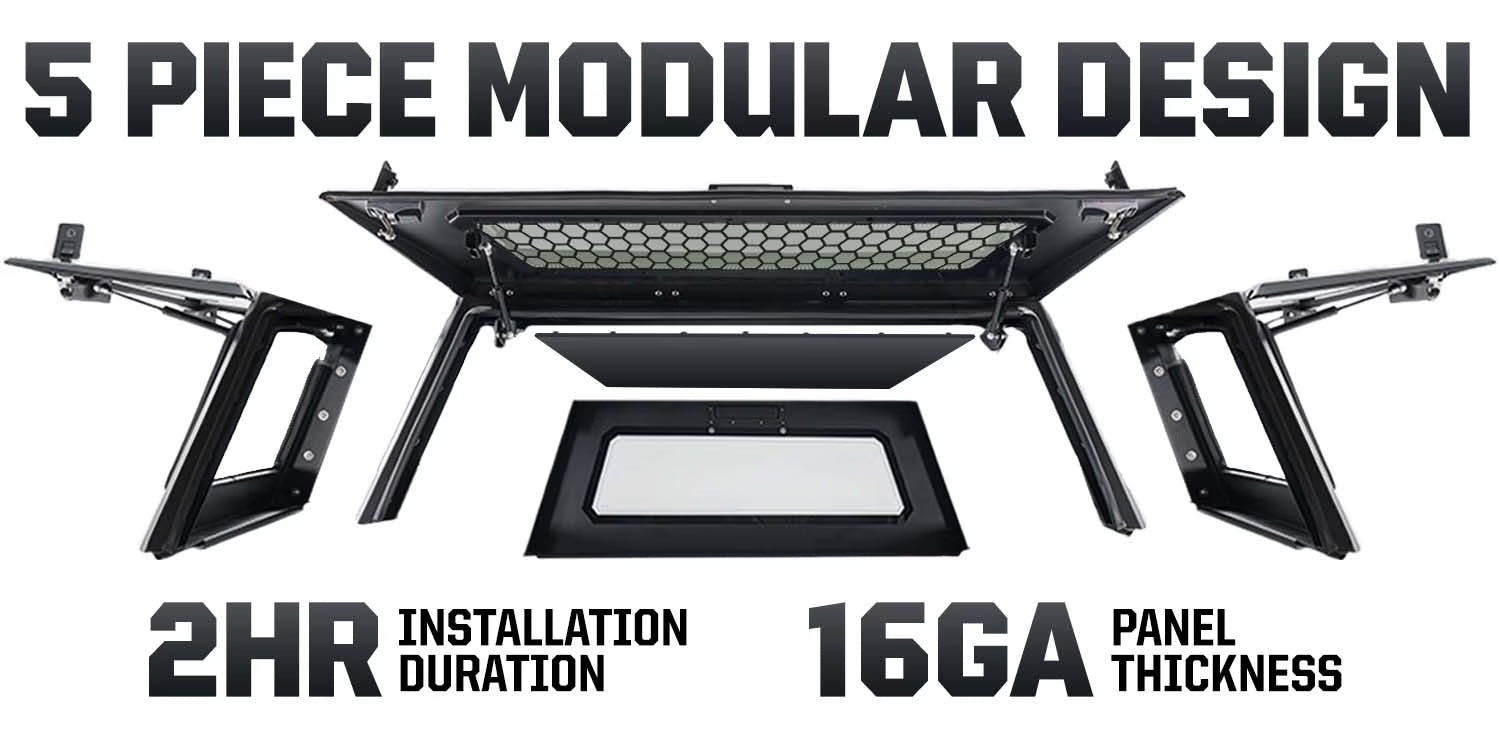 Expedition - Pro+ Truck Cap W/ Full Window Wing Doors, and 3rd Brake Light