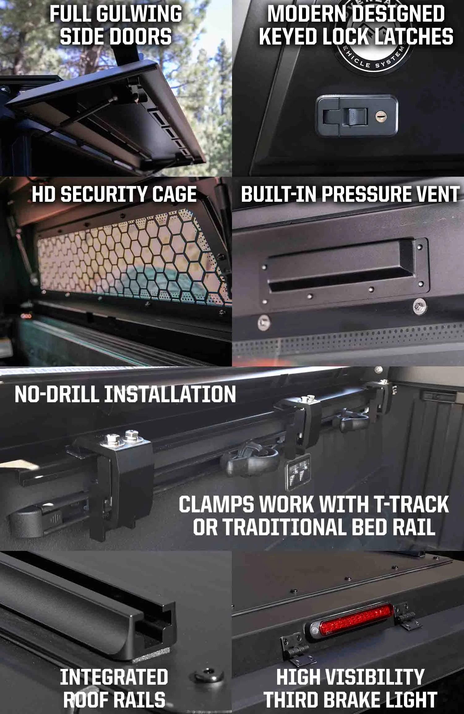 Expedition - Pro+ Truck Cap W/ Full Window Wing Doors, and 3rd Brake Light