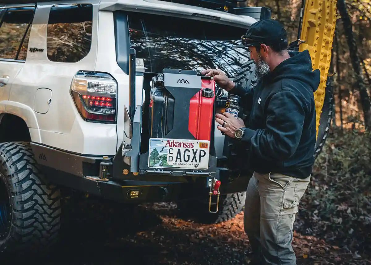 Jerry's Can Holder - Dual Universal Jerry Can Carrier - Spirit of 1876Backwoods Adventure Mods