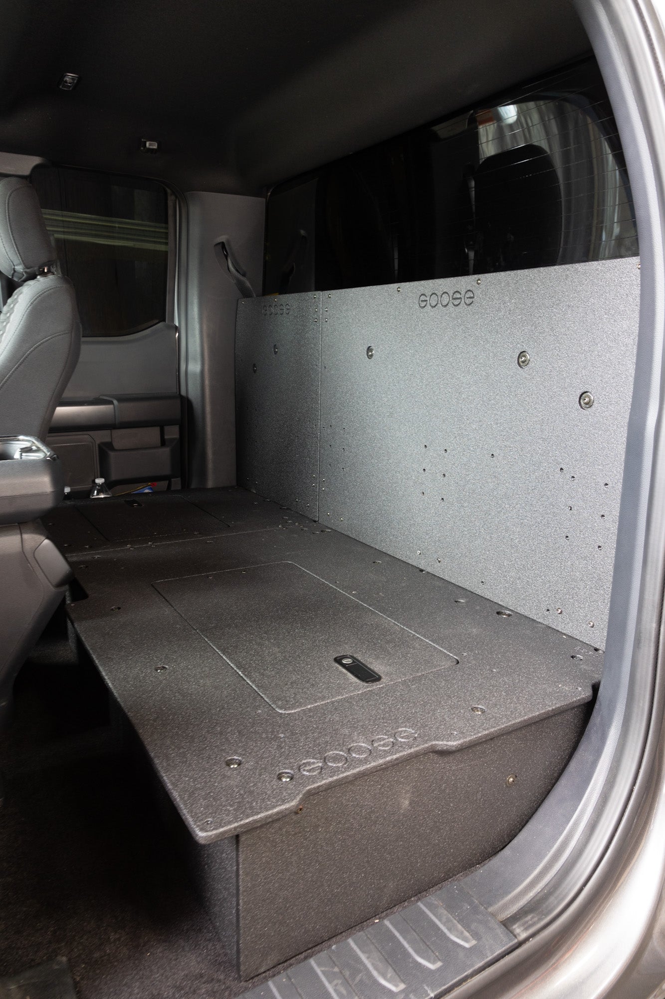 Ford F150 2015 - Present 13th & 14th Gen. SuperCab - Second Row Seat Delete Plate System - Spirit of 1876 - Goose Gear