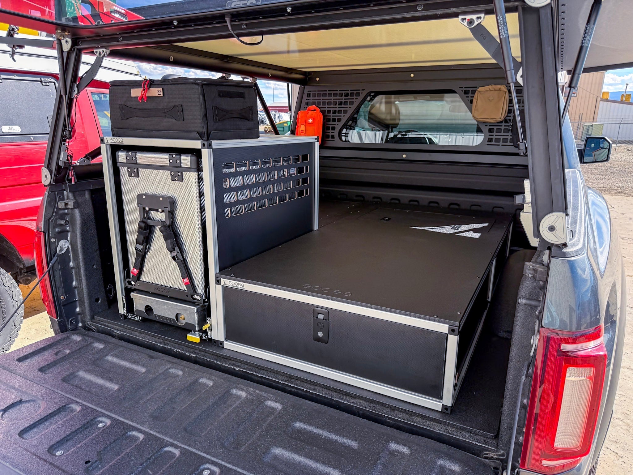 Ford F150 Raptor 2015 - 2020 2nd Gen. SuperCrew - Truck Bed Sleep Deck Drawer with Cubbie - Spirit of 1876Goose Gear