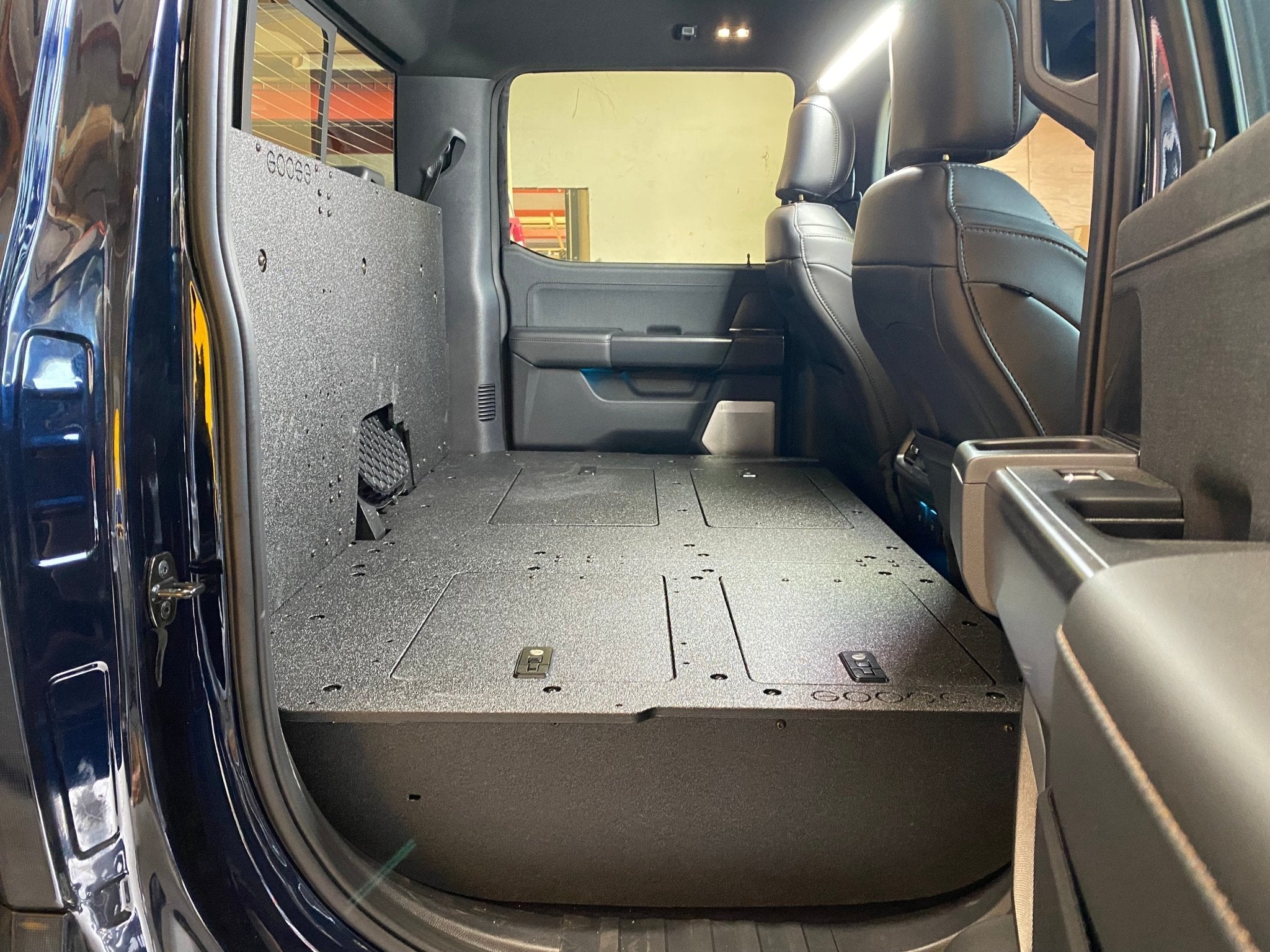 Ford Super Duty F250 - F550 2017 - Present 4th & 5th Gen. Crew Cab - Second Row Seat Delete Plate System - Spirit of 1876 - Goose Gear