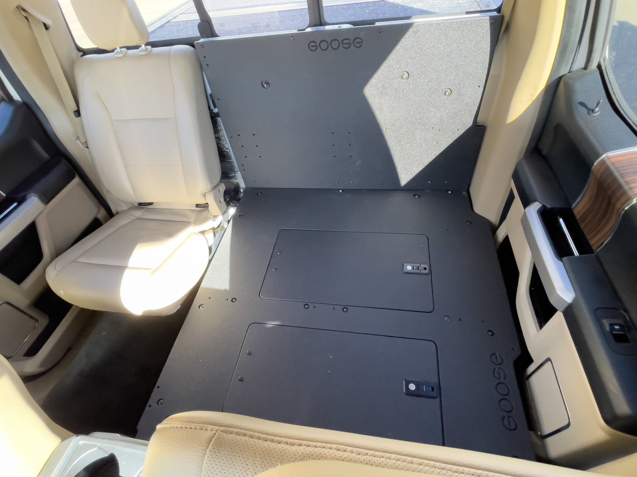 Ford Super Duty F250 - F550 2017 - Present 4th & 5th Gen. Crew Cab - Second Row Seat Delete Plate System - Spirit of 1876 - Goose Gear