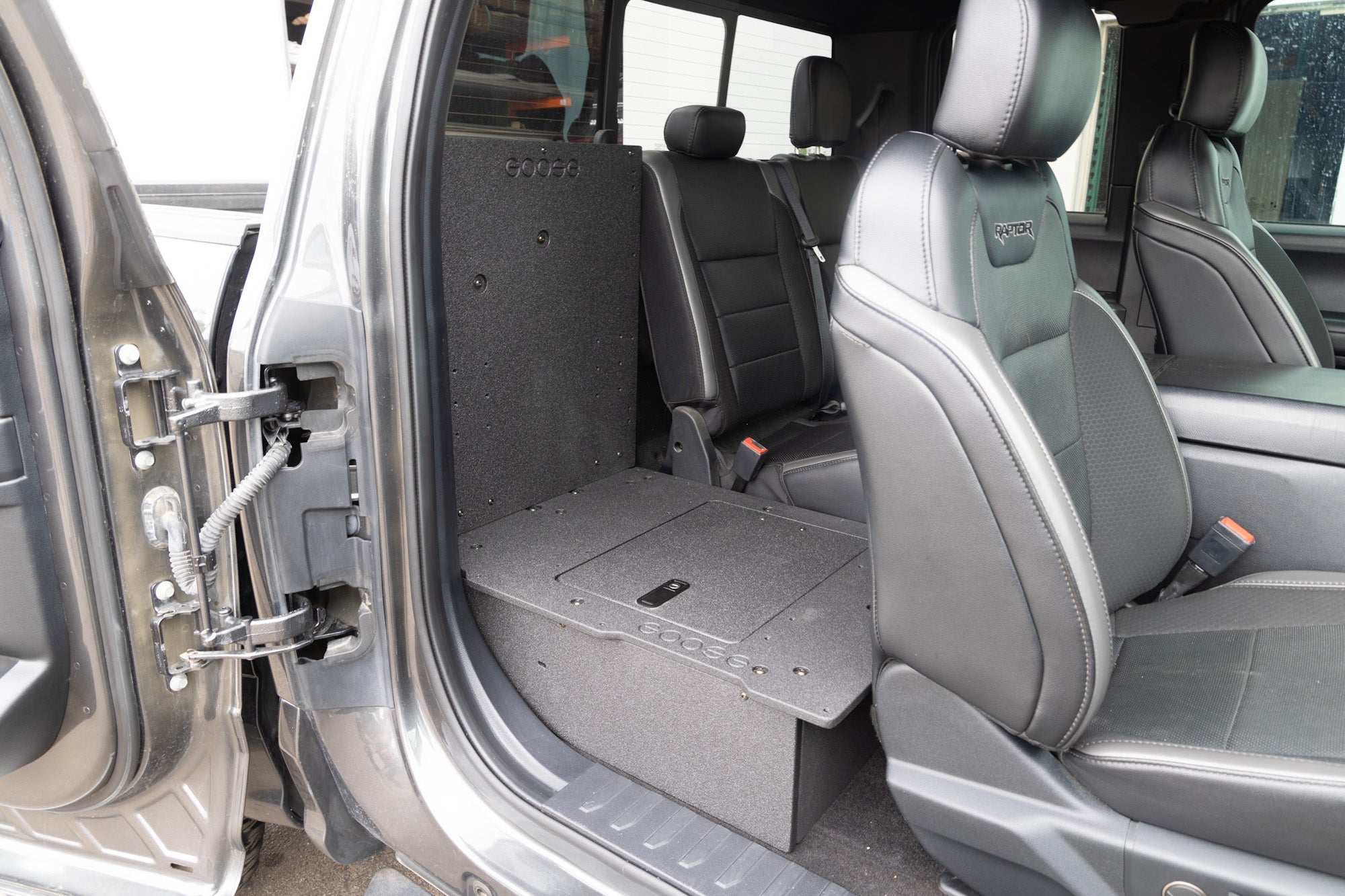 Ford Super Duty F250 - F550 2017 - Present 4th & 5th Gen. Super Cab - Second Row Seat Delete Plate System - Spirit of 1876 - Goose Gear