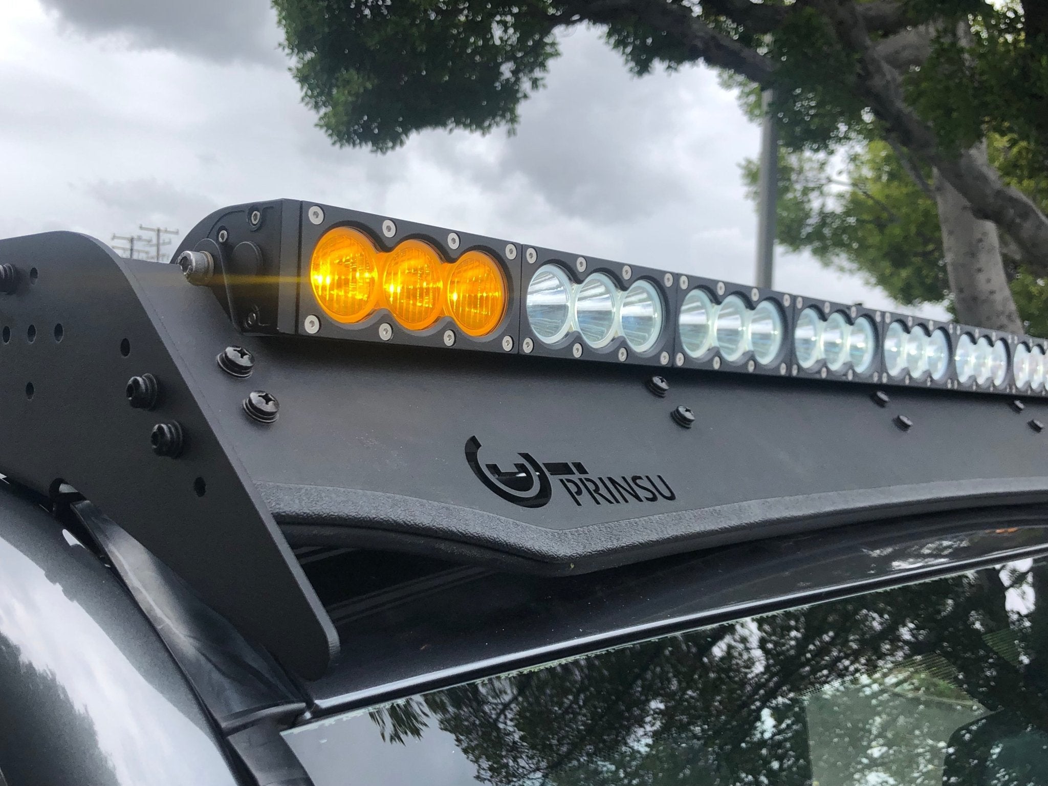 Dual Function Amber/White LED Light Bar Prinsu Mounting Bracket Kit - Spirit of 1876Dealers of Cali Raised LED