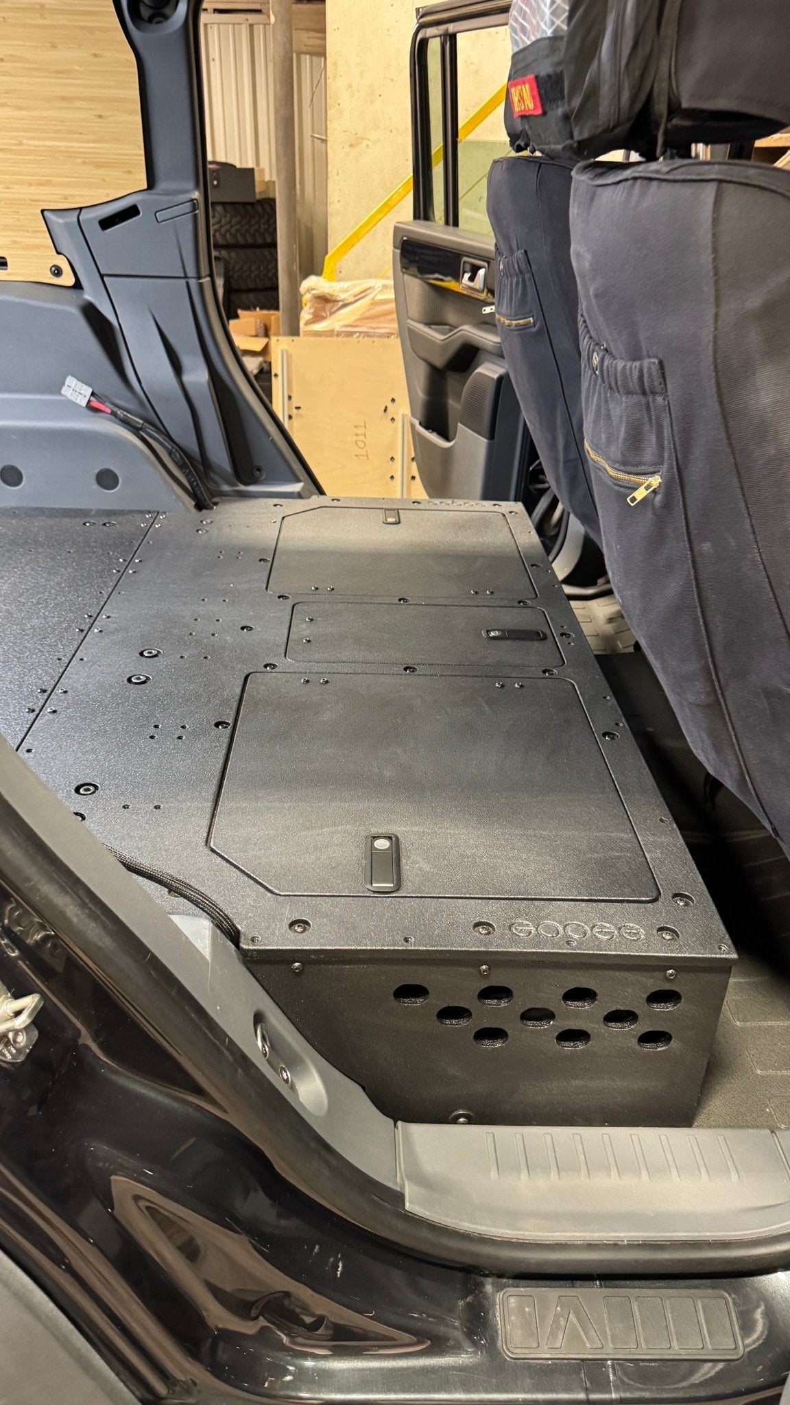 Goose Gear. Ineos - Grenadier - 2024 - Present - 1st Gen - Venture Series - RCI Second Row Seat Delete Plate System - Spirit of 1876Goose Gear