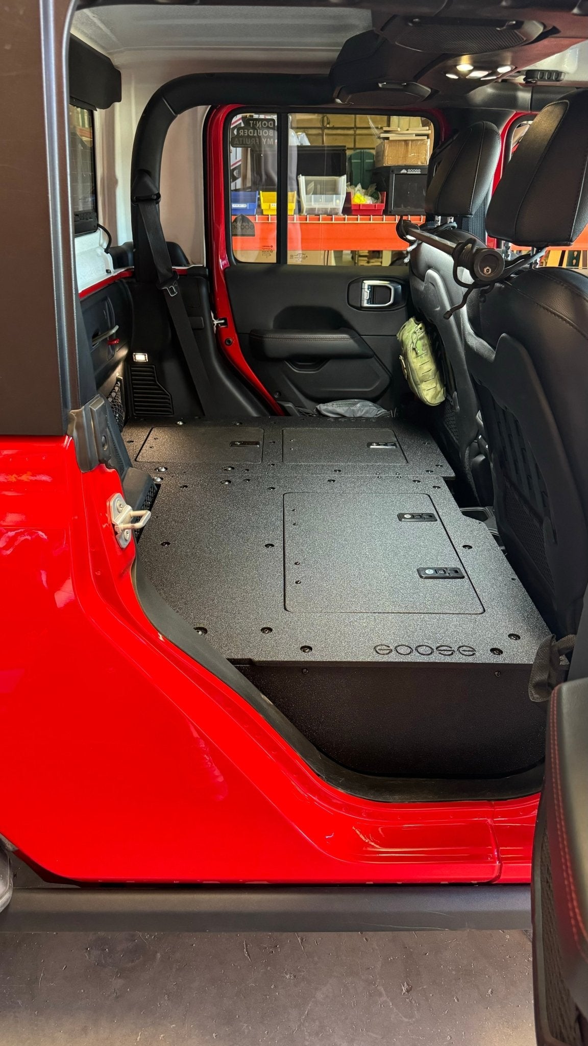 Jeep Gladiator 2019 - Present JT 4 Door - Second Row Seat Delete Plate System - High Platform - Spirit of 1876 - Goose Gear