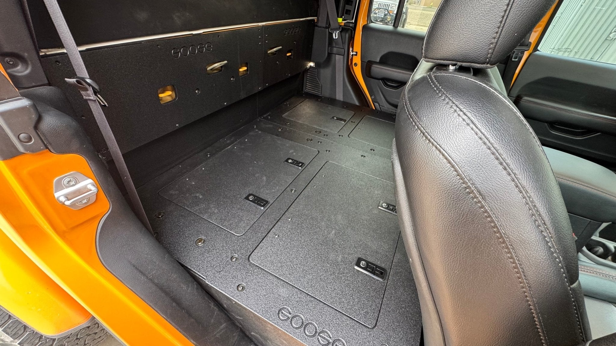 Jeep Gladiator 2019 - Present JT 4 Door - Second Row Seat Delete Plate System - High Platform - Spirit of 1876 - Goose Gear