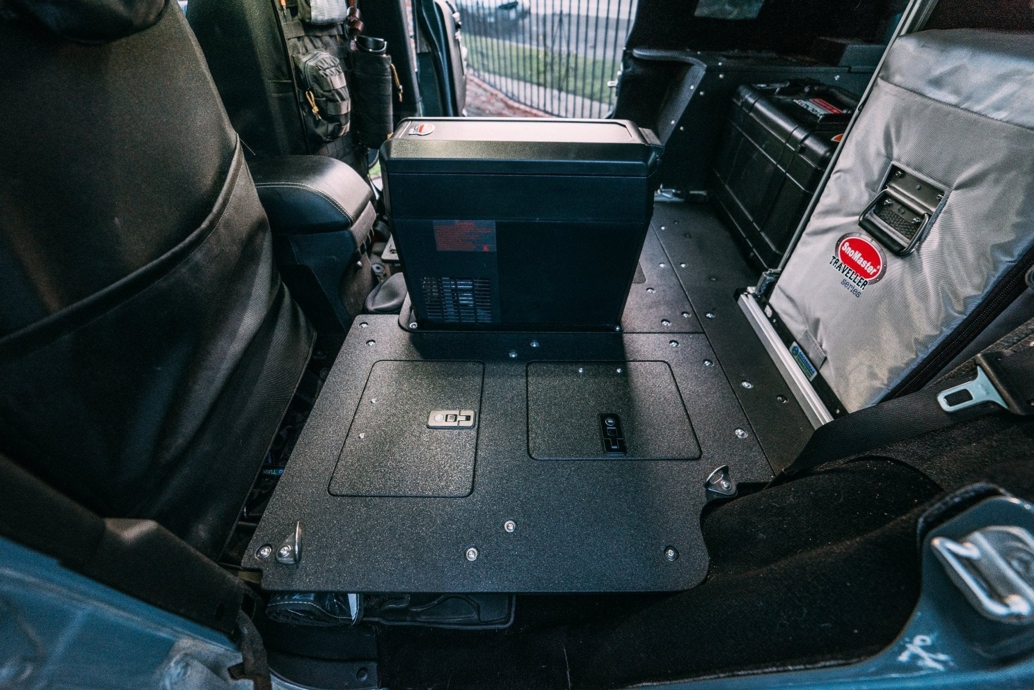 Legacy Product - Jeep Wrangler 2007 - 2018 JKU 4 Door - Second Row Seat Delete Plate System - Spirit of 1876 - Goose Gear