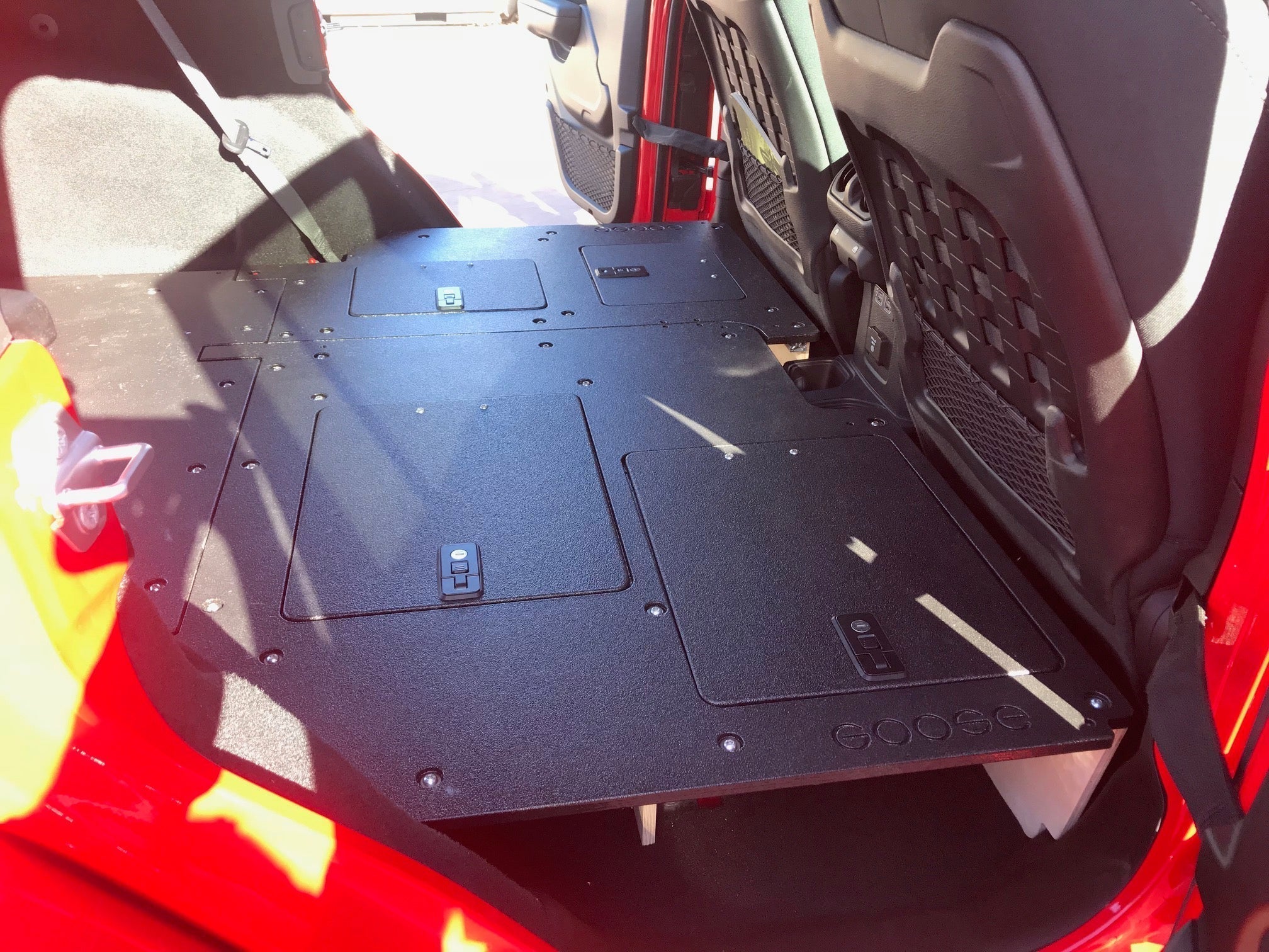 Jeep Wrangler 2018 - 2023 JLU 4 Door - Second Row Seat Delete Plate System - Spirit of 1876 - Goose Gear