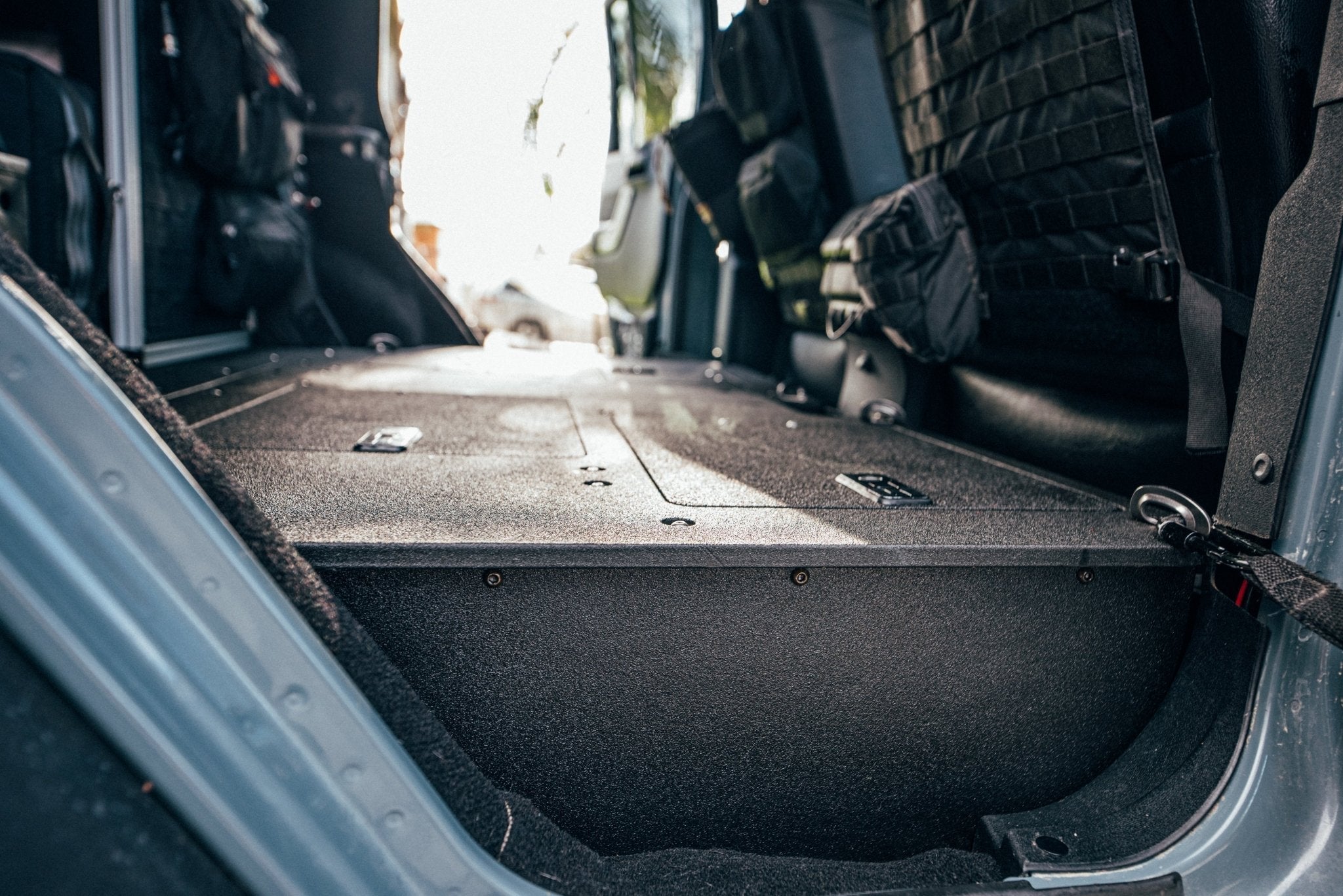 Legacy Product - Jeep Wrangler 4 Door Second Row Seat Delete Plate System - Infill Panels - Spirit of 1876 - Goose Gear