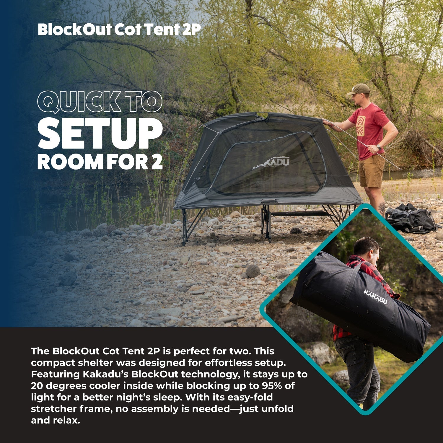 BlockOut® Cot Tent 2P - Spirit of 1876 - Kakadu