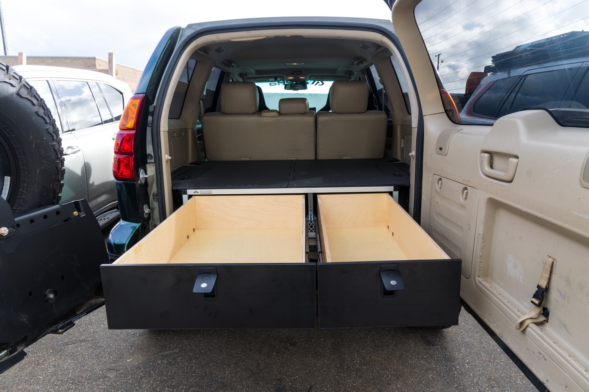 Lexus GX470 2002 - 2009 1st Gen. - Side x Side Drawer Module with Fitted Top Plate - 41 - 3/8"W x 10"H x 36"D - Spirit of 1876 - Goose Gear