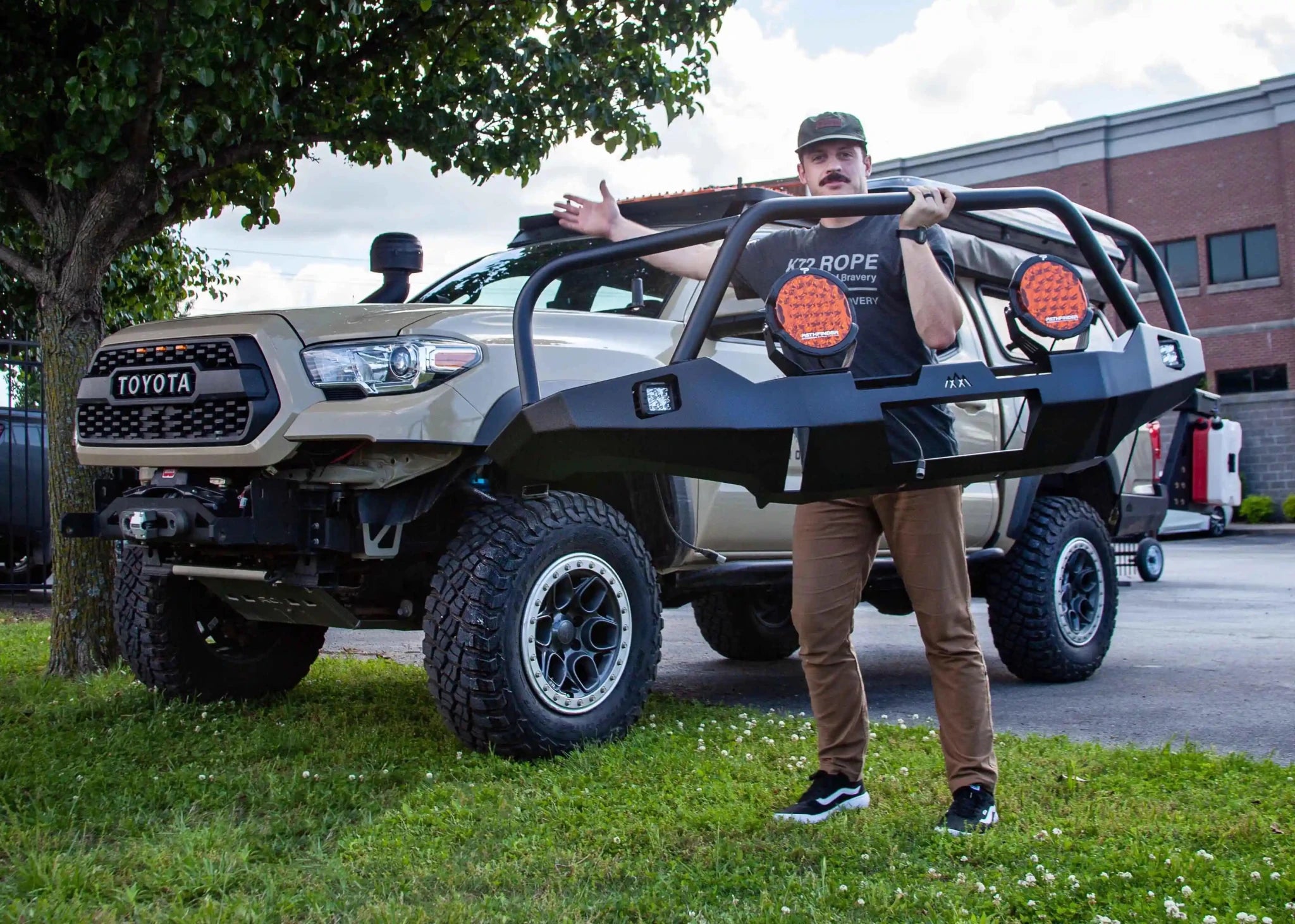 Hi - Lite Overland Toyota Tacoma Front Bumper 3rd Gen (2016 - 2023) [Bull Bar] - Spirit of 1876 - Backwoods Adventure Mods