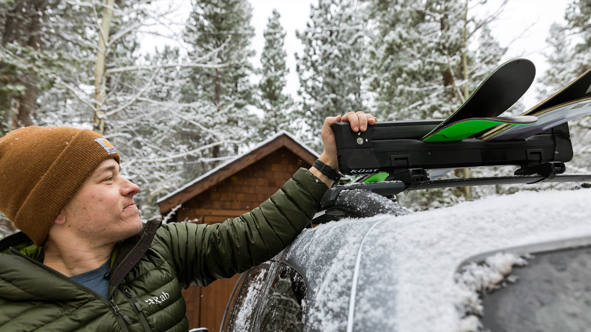 KUAT SWITCH - CLAMSHELL FLIP DOWN SKI RACK