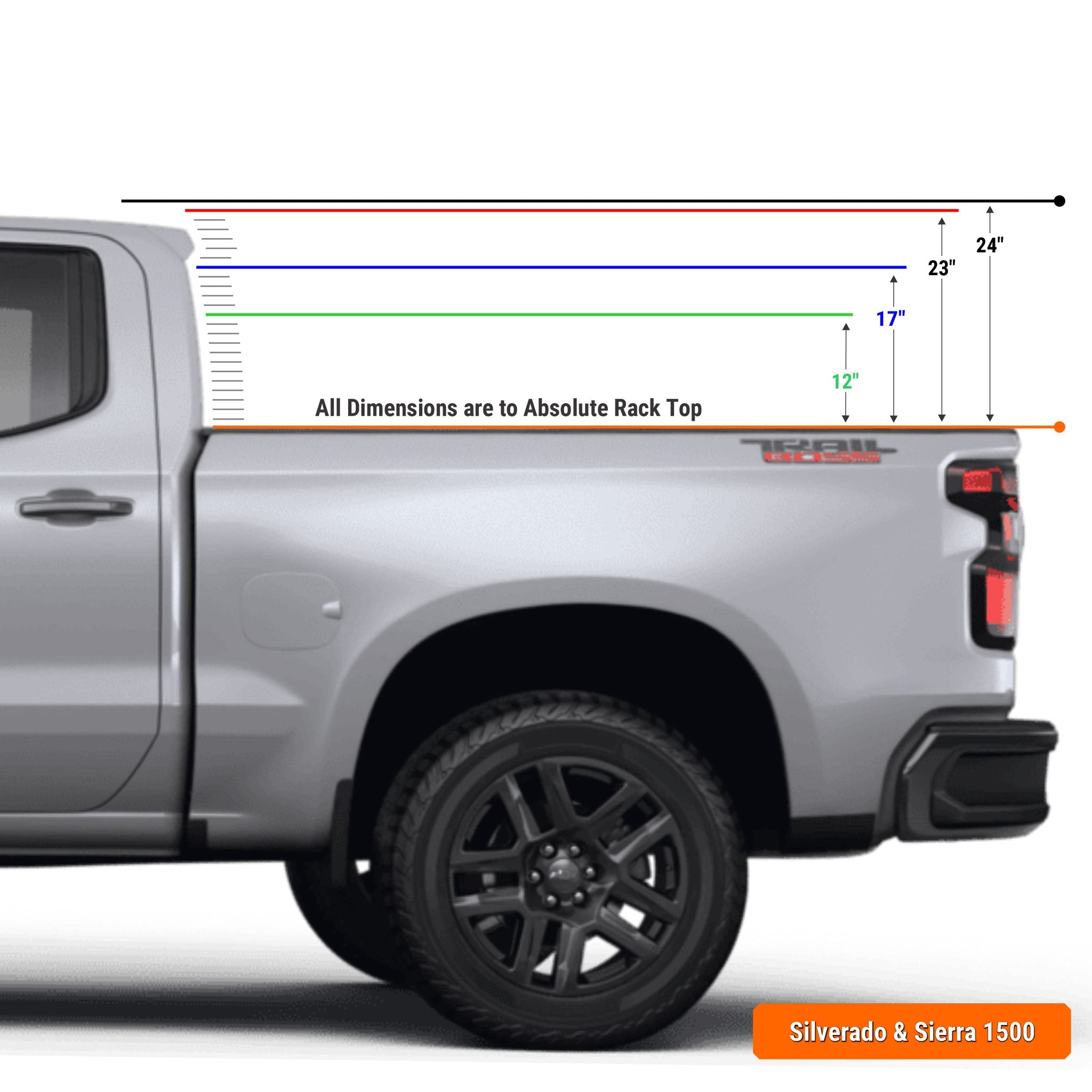 XTR1 Bed Rack for Chevrolet Silverado & GMC Sierra 1500 - Spirit of 1876 - Xtrusion Overland