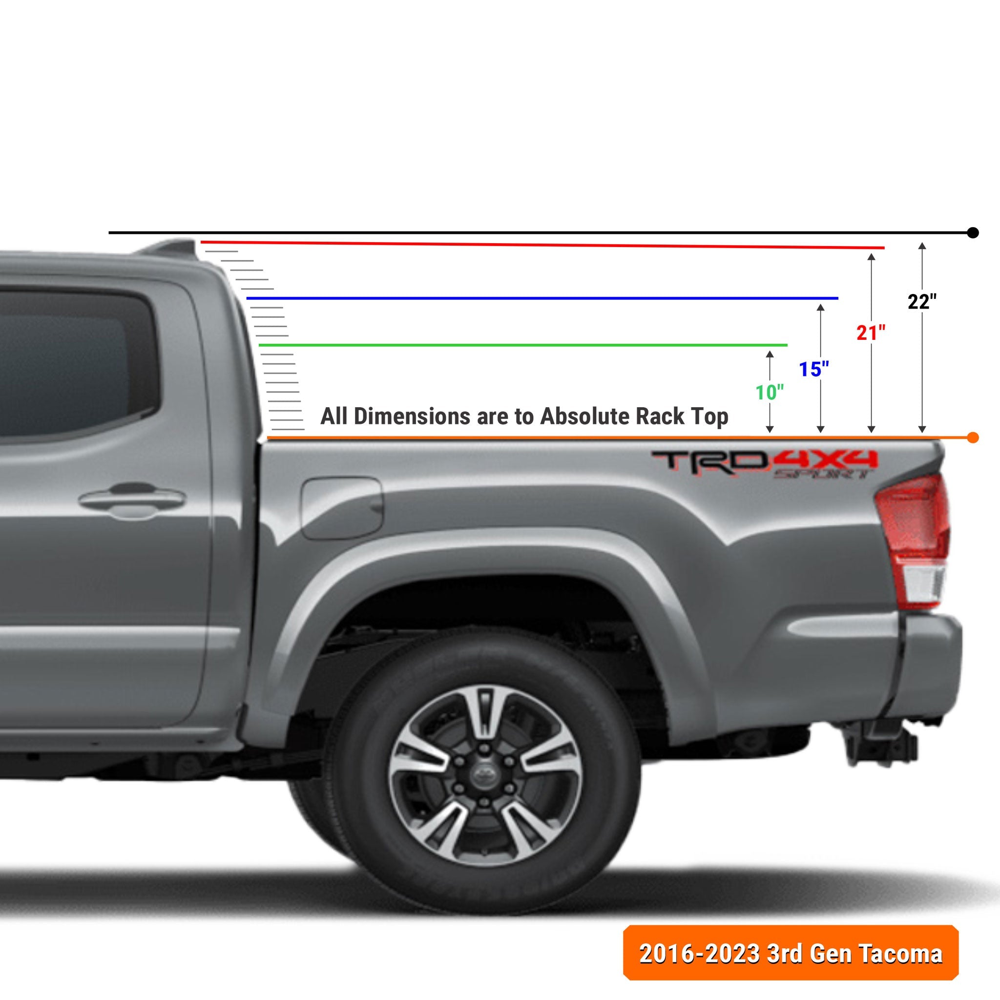 XTR1 Bed Rack for Retrax XR Cover - Toyota Tacoma - Spirit of 1876 - Xtrusion Overland