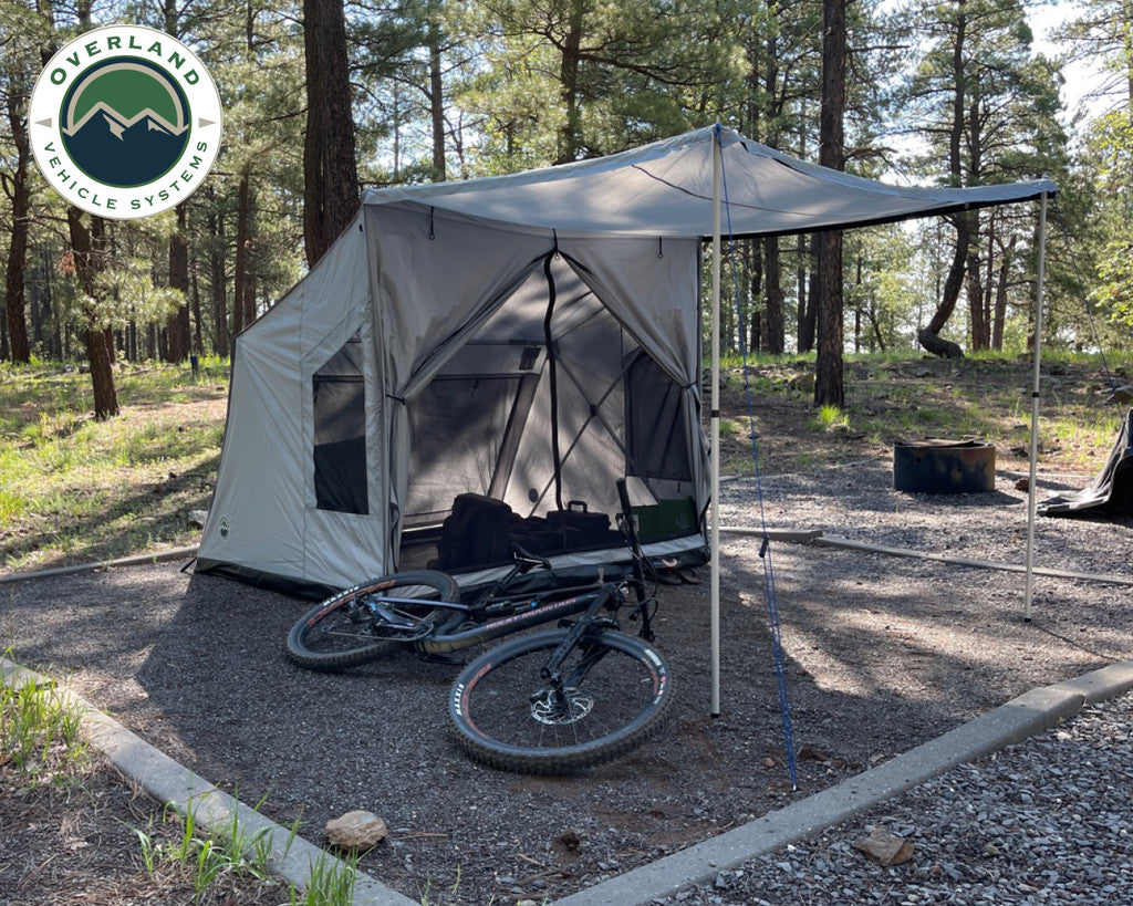 OVS Portable Safari Tent - Quick Deploying Gray Ground Tent