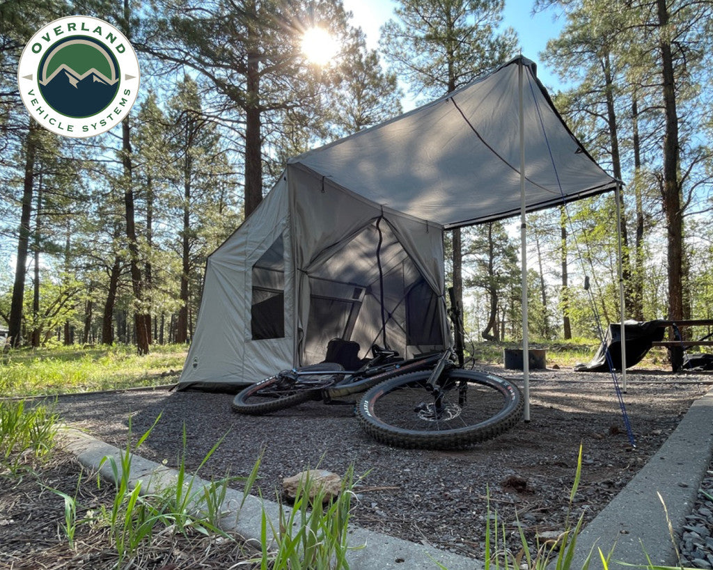 OVS Portable Safari Tent - Quick Deploying Gray Ground Tent