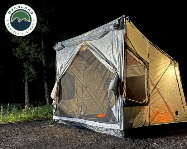 OVS Portable Safari Tent - Quick Deploying Gray Ground Tent