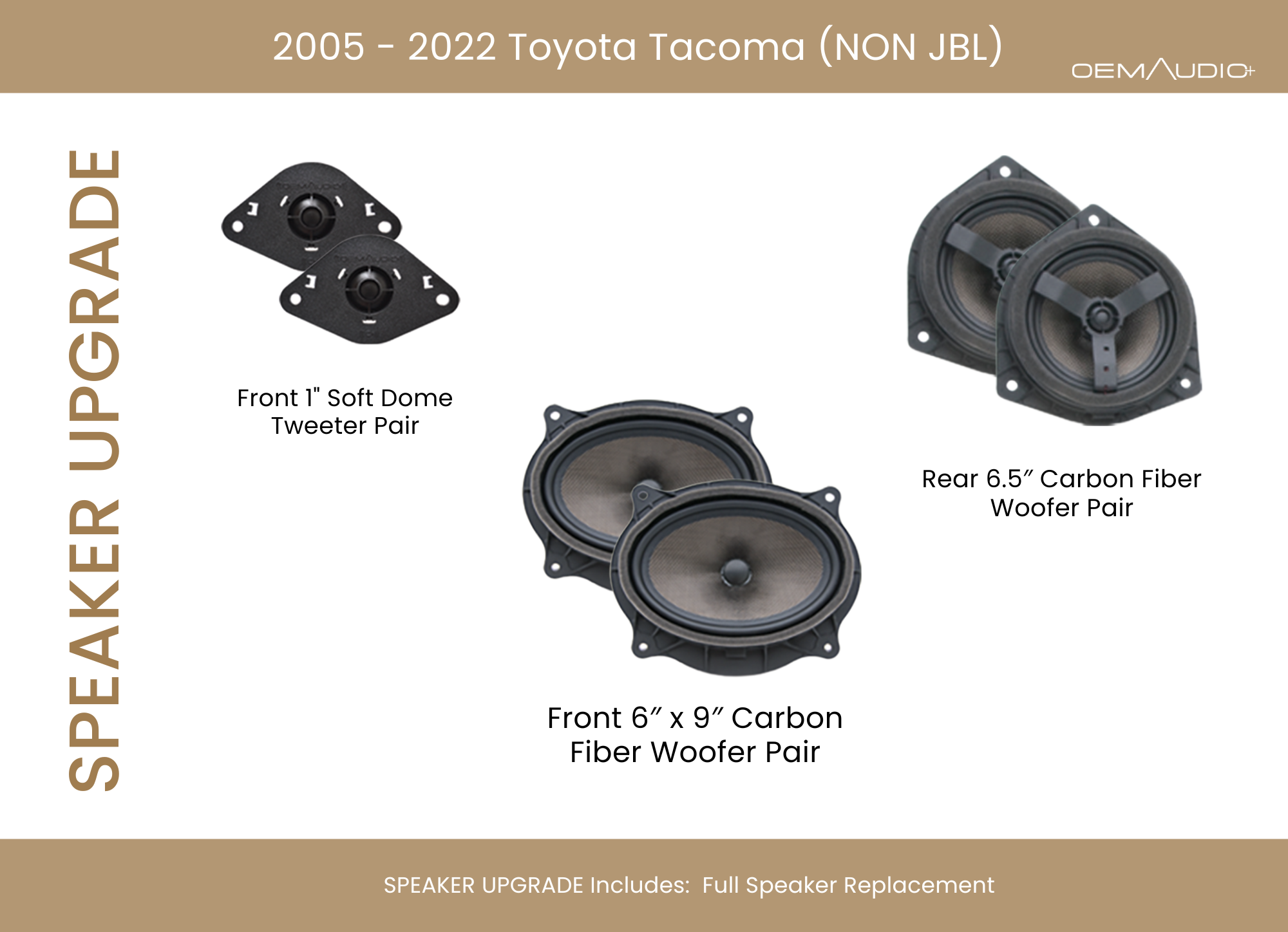Audio OEM Speaker Upgrade for Tacoma Dbl Cab 2016-Present