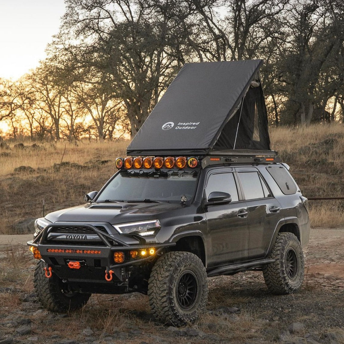 Inspired Overland on a 4 Runner with bumper and lights