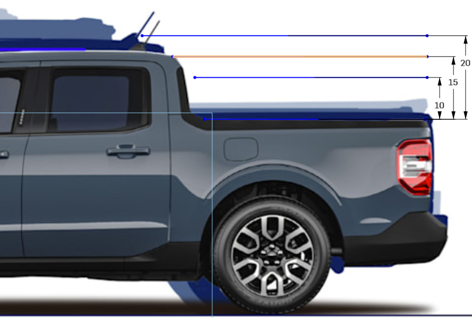 Maverick truck bed rack height options