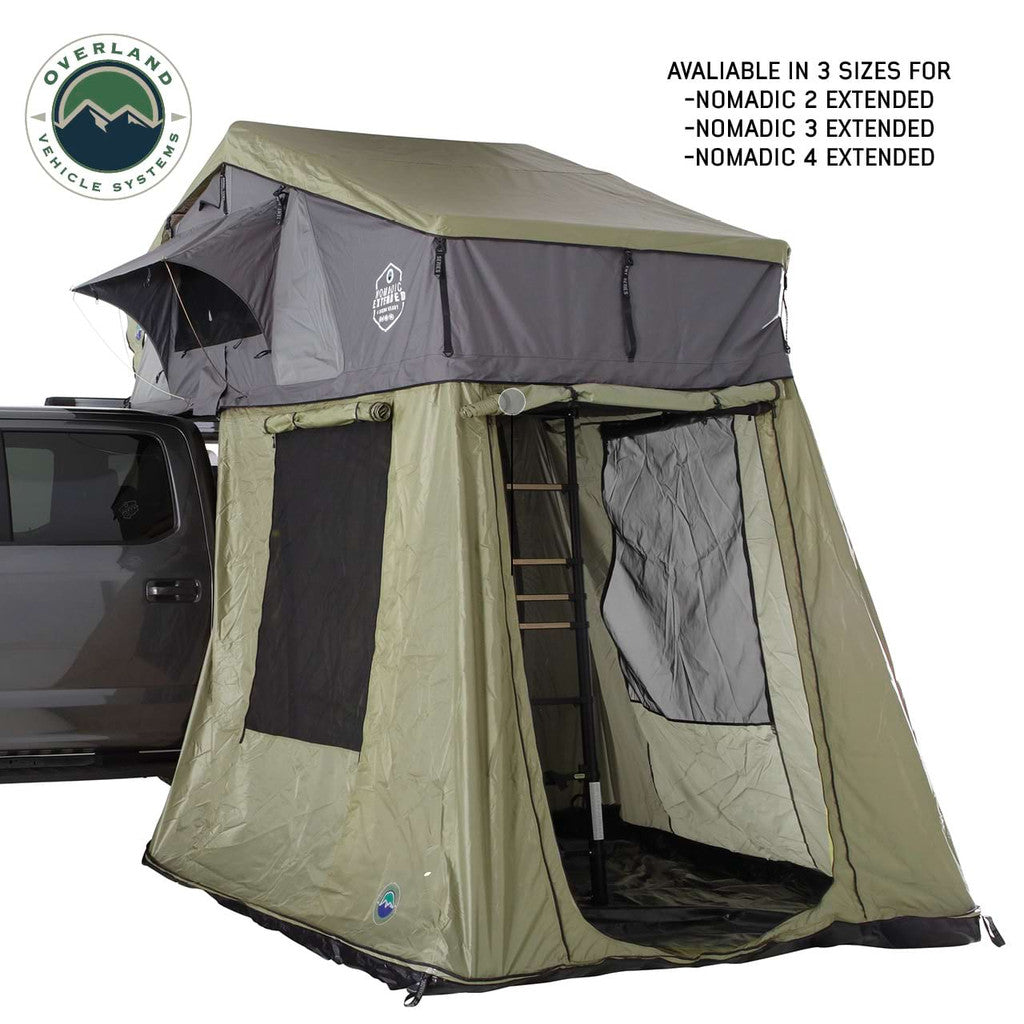 OVS Nomadic 3 Roof Top Tent Annex Green Base With Black Floor & Travel Cover